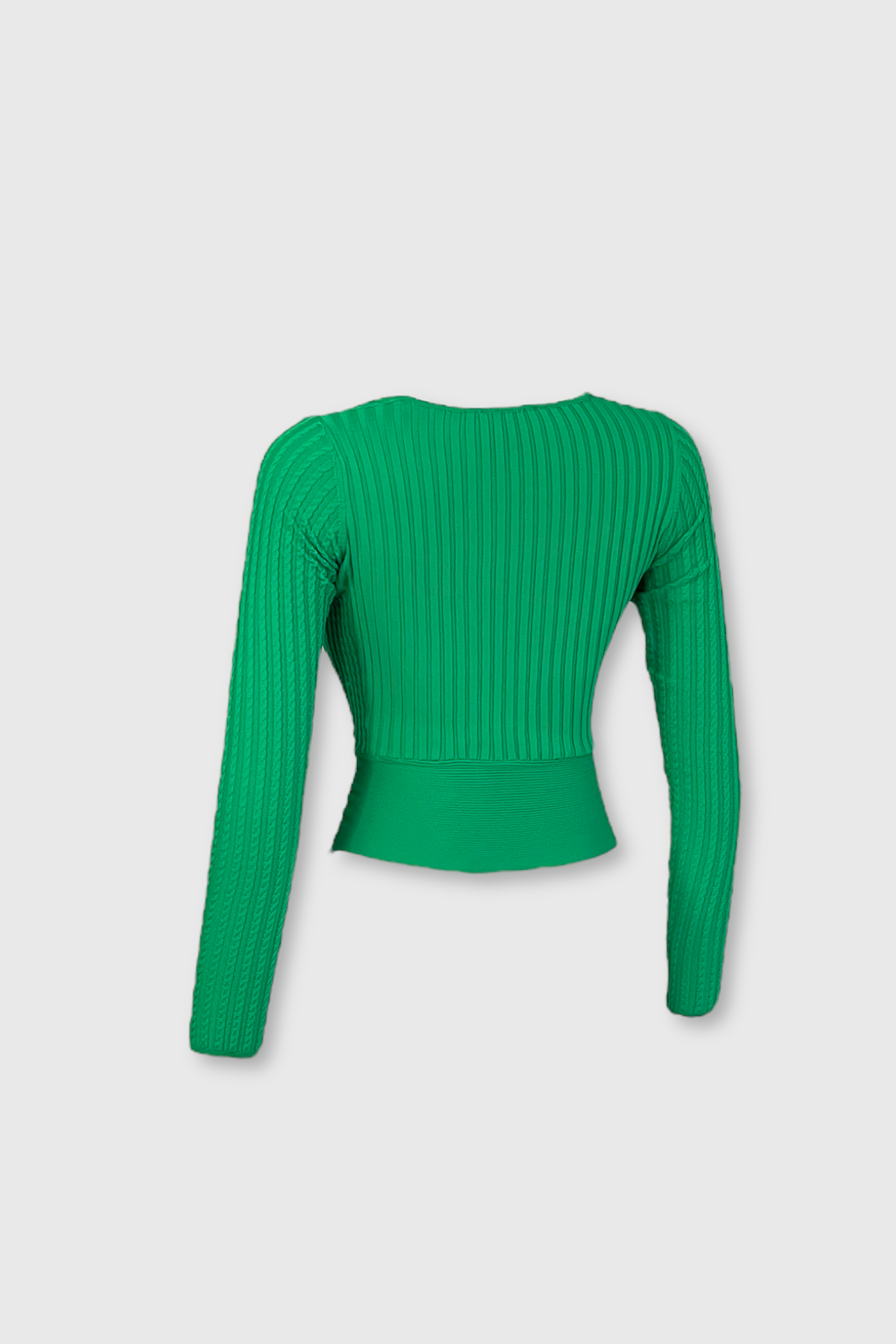 Saç Örgülü Kruvaze Uzun Kollu Bluz  - Benetton-14997-Benetton