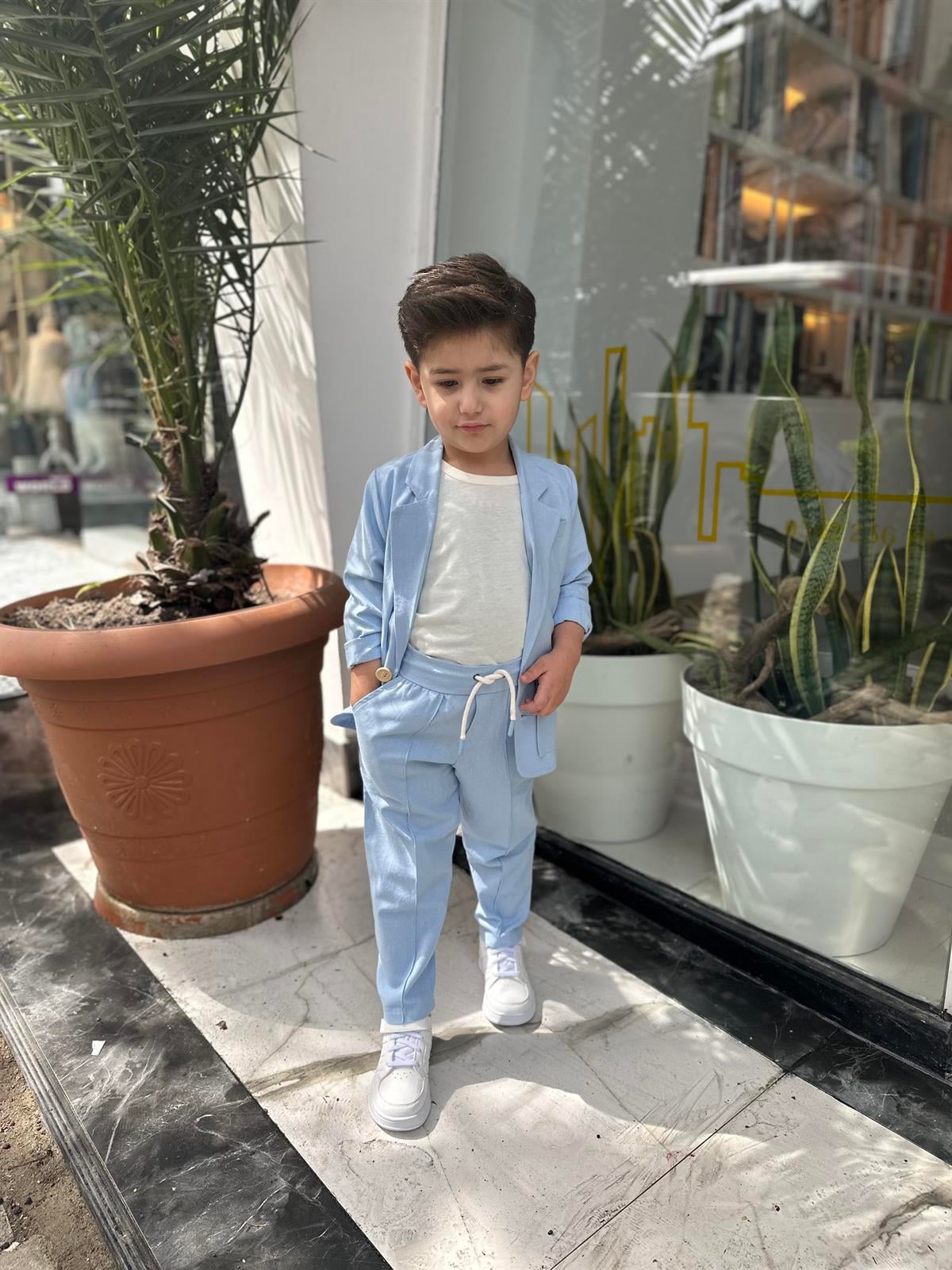 Bebe Mavisi Keten Takım