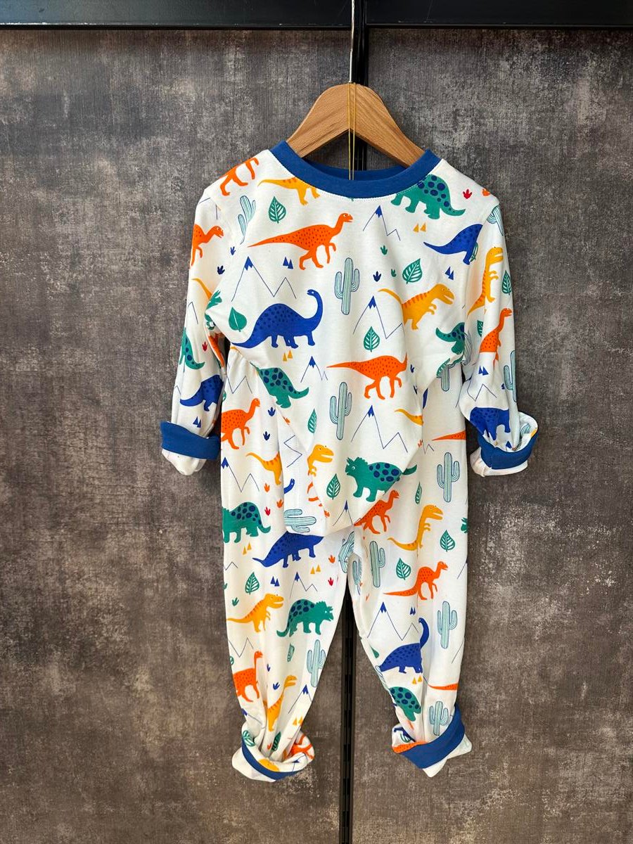 Beyaz Dino Pijama TakımıÇOCUKCABUTİK