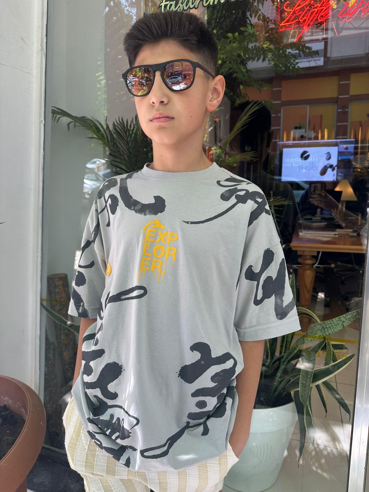 Gri Exploler Tshirt ÇOCUKCABUTİK