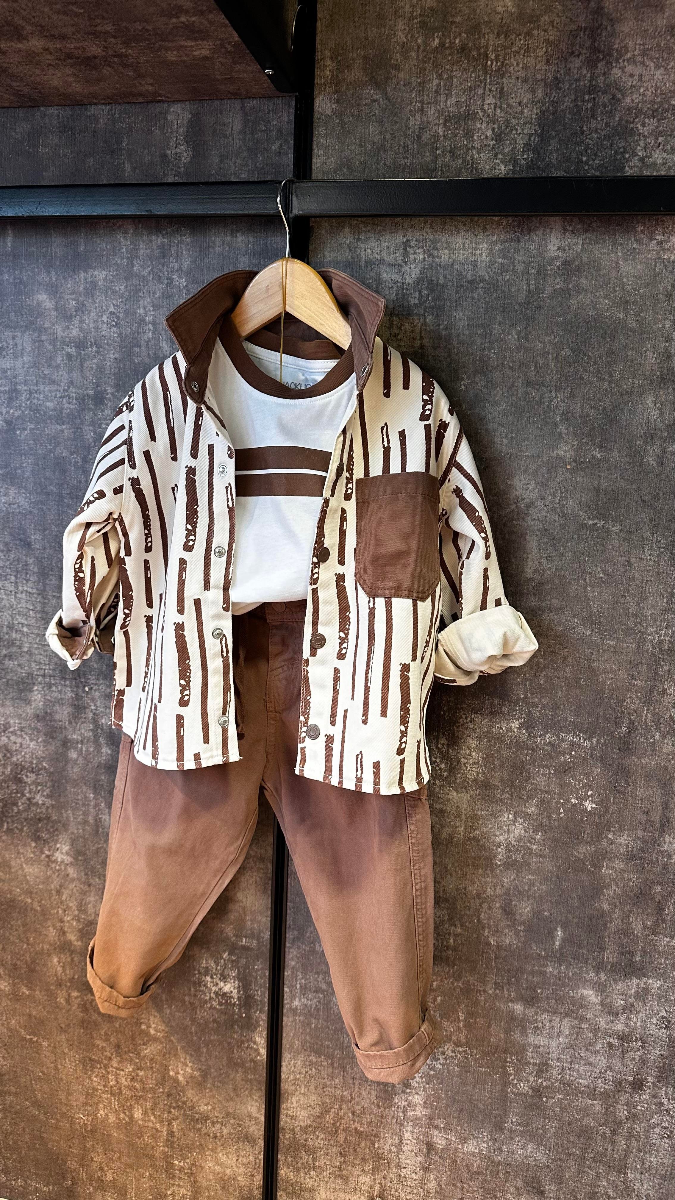 Kahve Üçlü Casual TakımÇOCUKCABUTİK