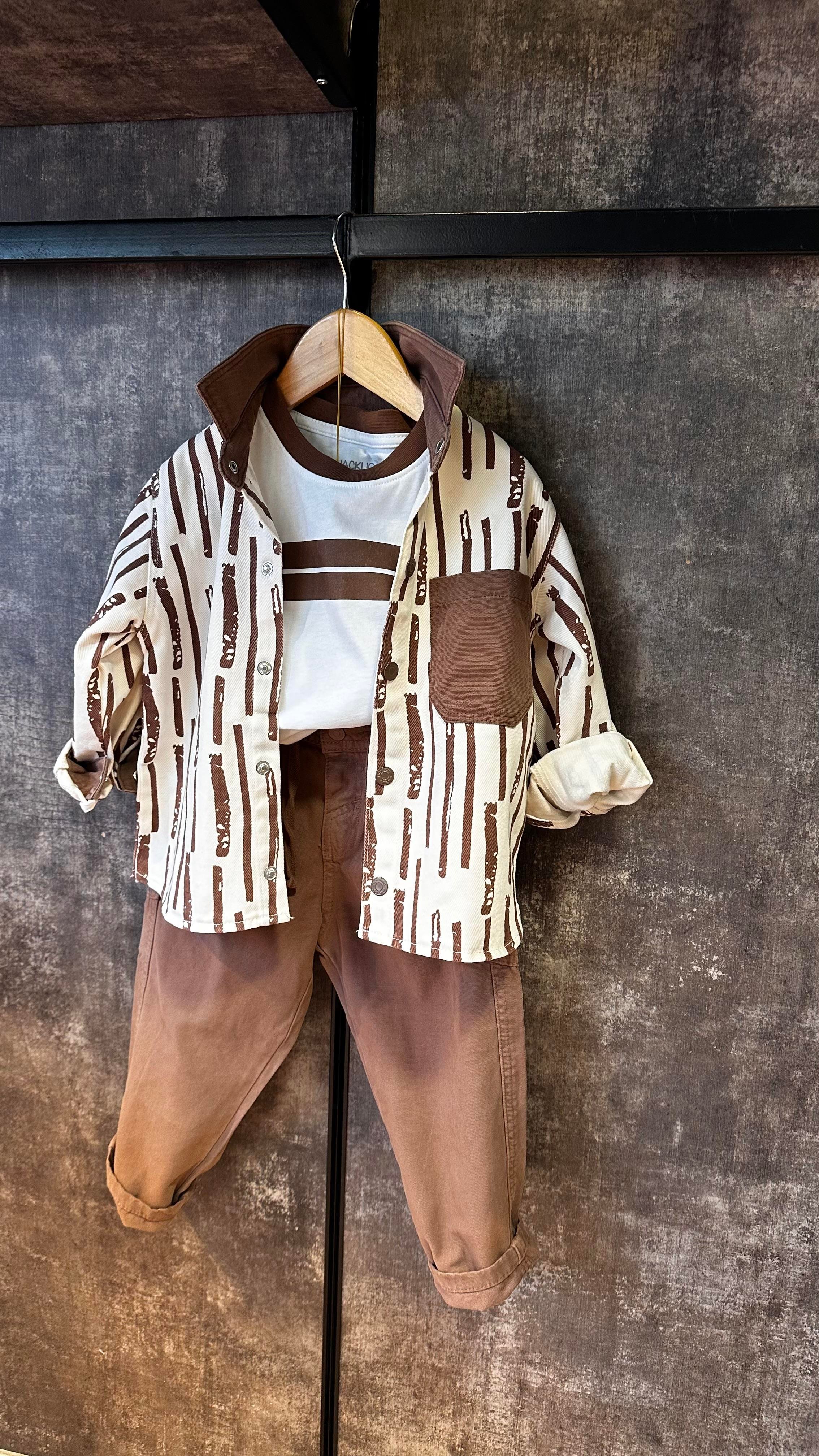Kahve Üçlü Casual TakımÇOCUKCABUTİK