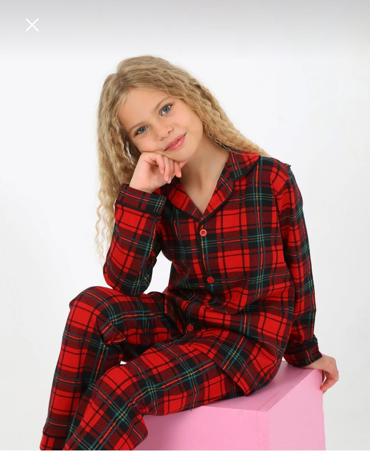 Kırmızı Ekose Pijama TakımıÇOCUKCABUTİK