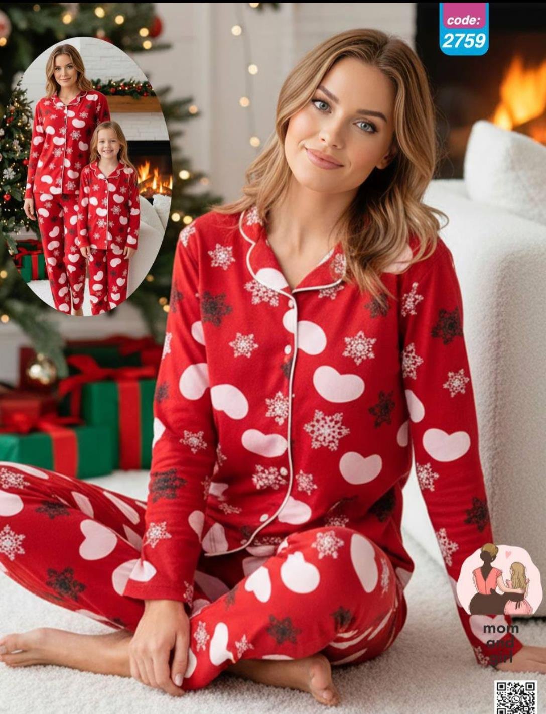 Kırmızı Kalpli Pijama TakımıÇOCUKCABUTİK