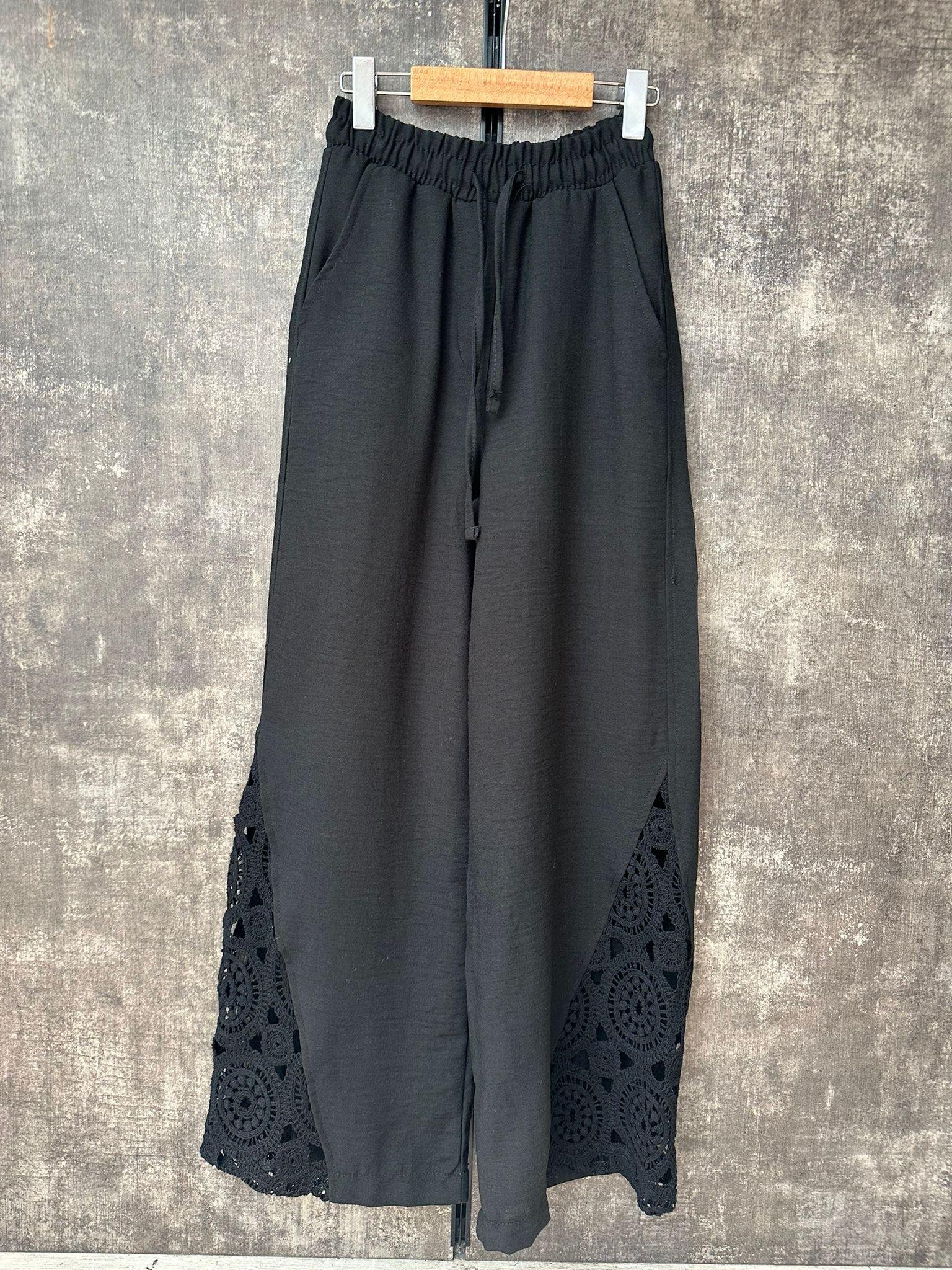 Siyah Dantel Desen PantolonÇOCUKCABUTİK