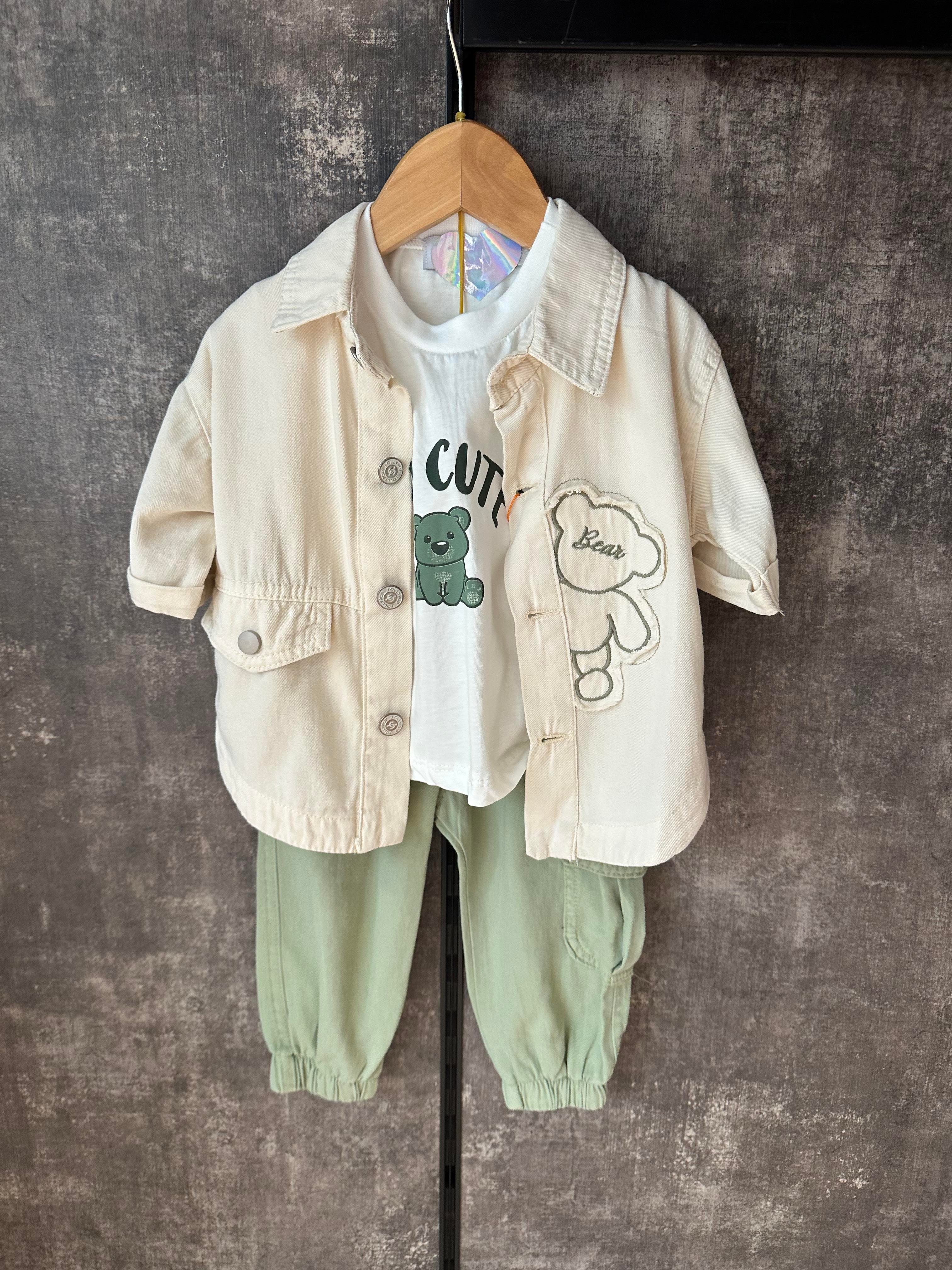 YEŞİL TEDDY ÜÇLÜ (1234yaş)ÇOCUKCABUTİK