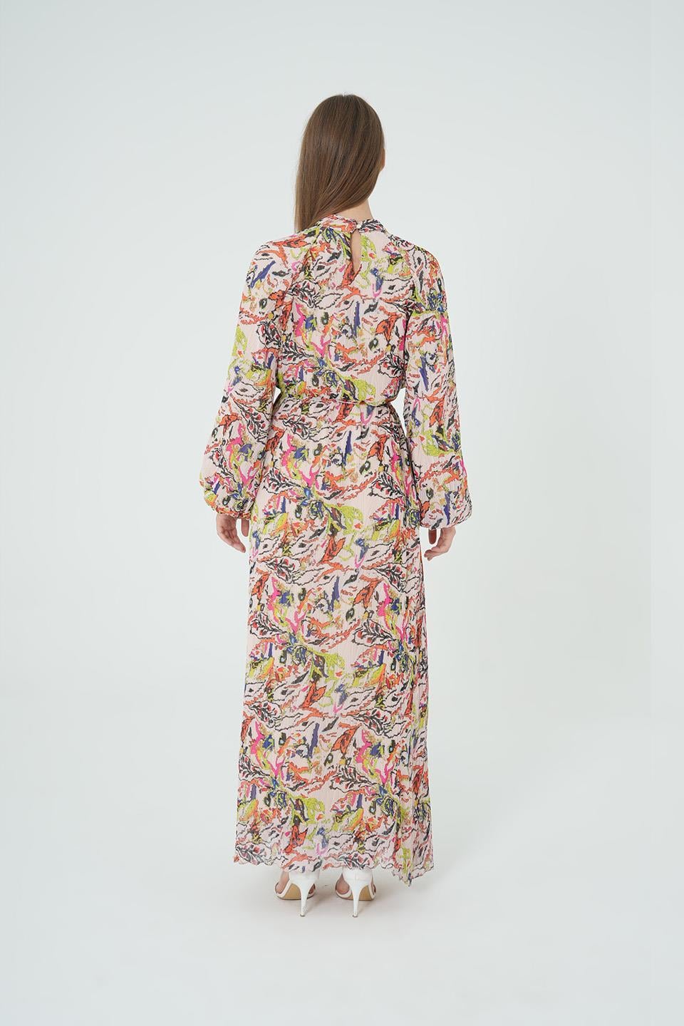 BEJ Batik Desenli Elbise H