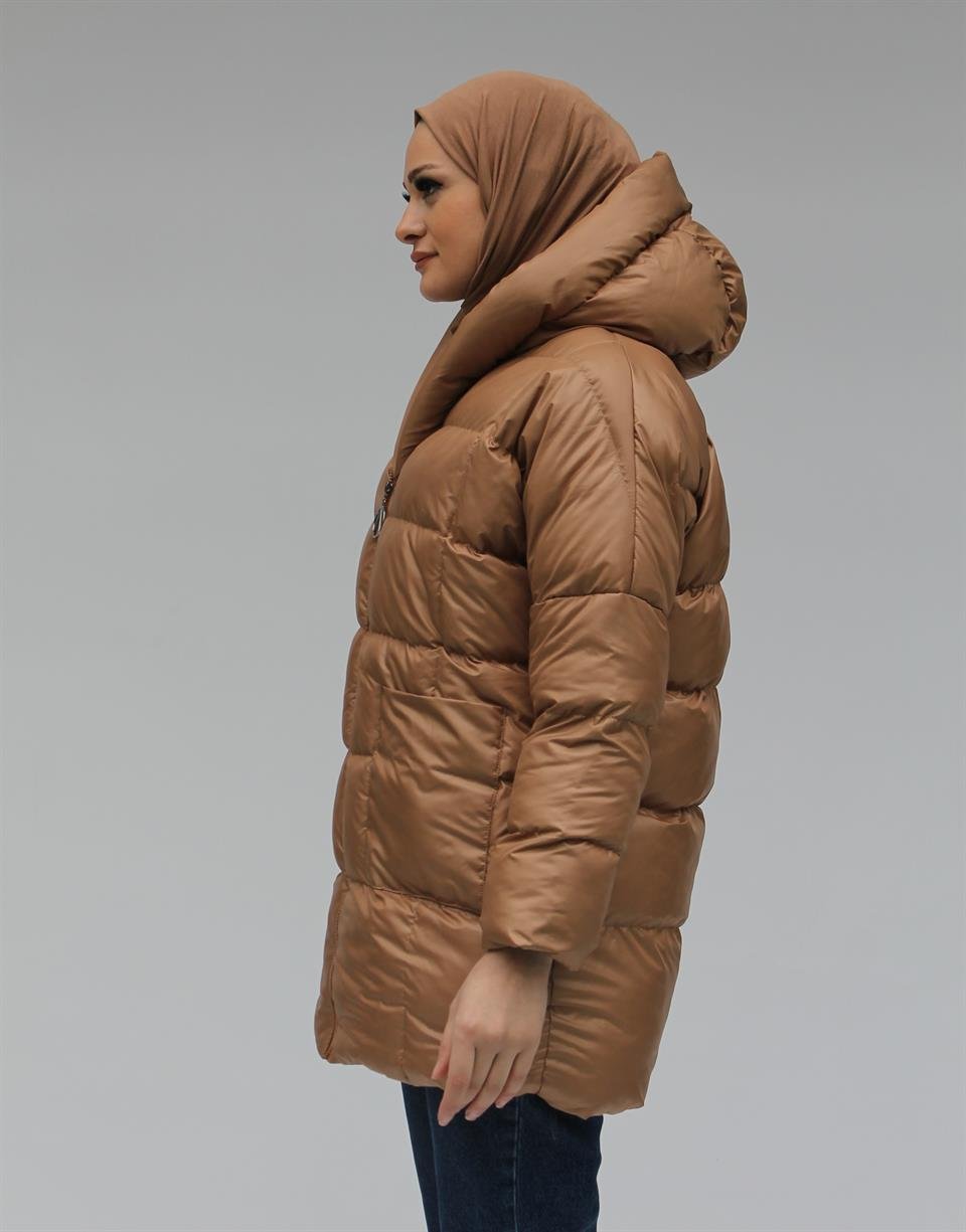CAMEL YARASA KOL CEPLİ  ŞİŞME MONT