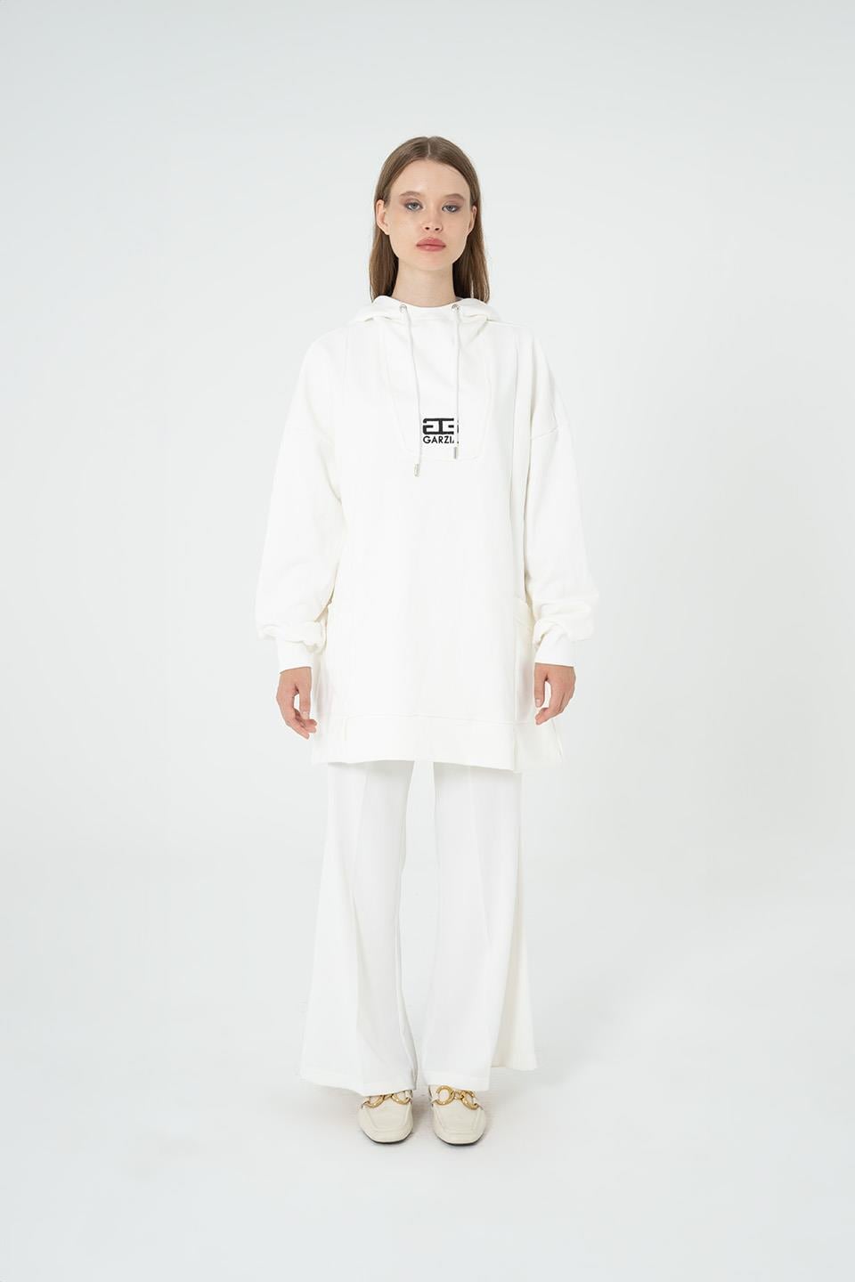 EKRU Kapüşonlu Sweat
