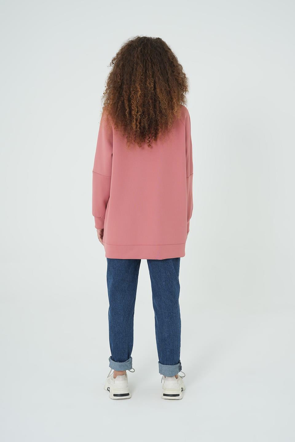 GÜLKURUSU İNCİ DETAYLI OVERSİZE SWEAT