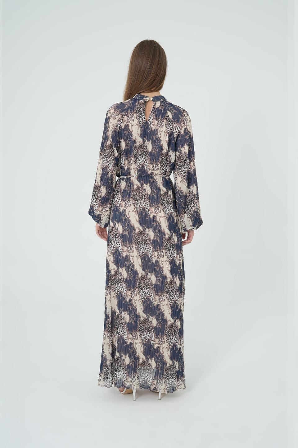 LACİVERT Leopar Desenli Ellbise H