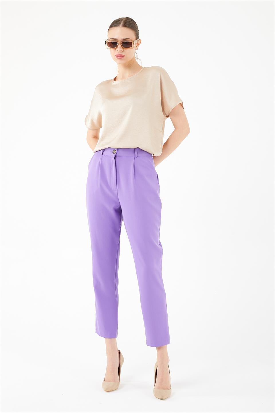 LİLA DOUBLE  DAR PAÇA PANTOLON