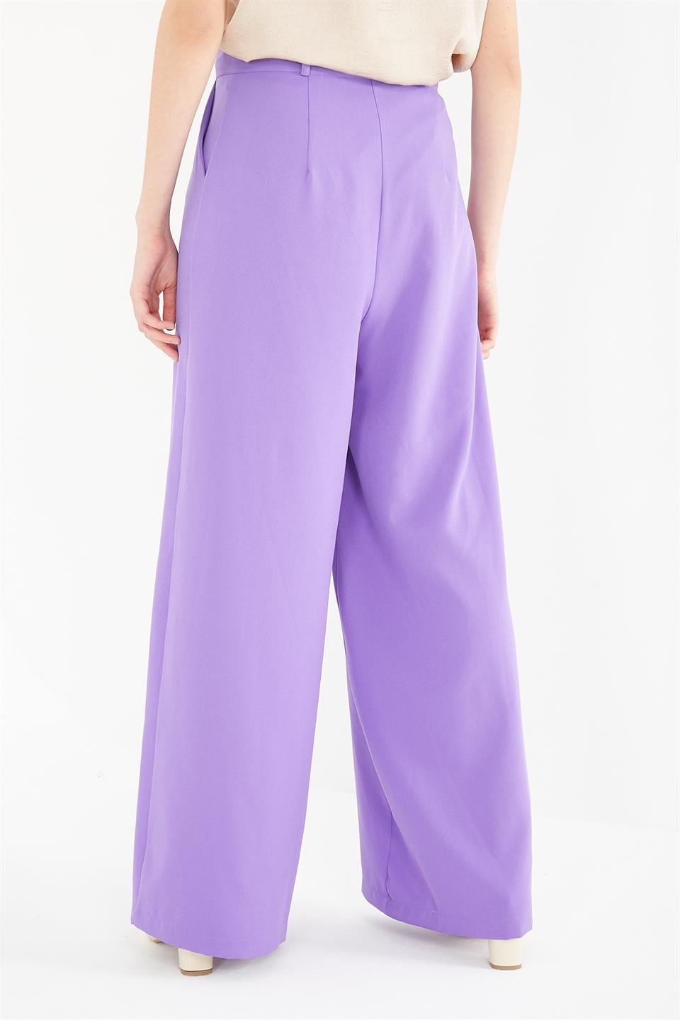 LİLA DOUBLE PİLELİ CEPLİ  BOL PAÇA PANTOLON