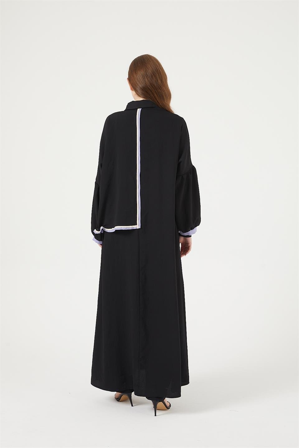 LİLA GARNİLİ FERACE PANTOLON  TAKIM