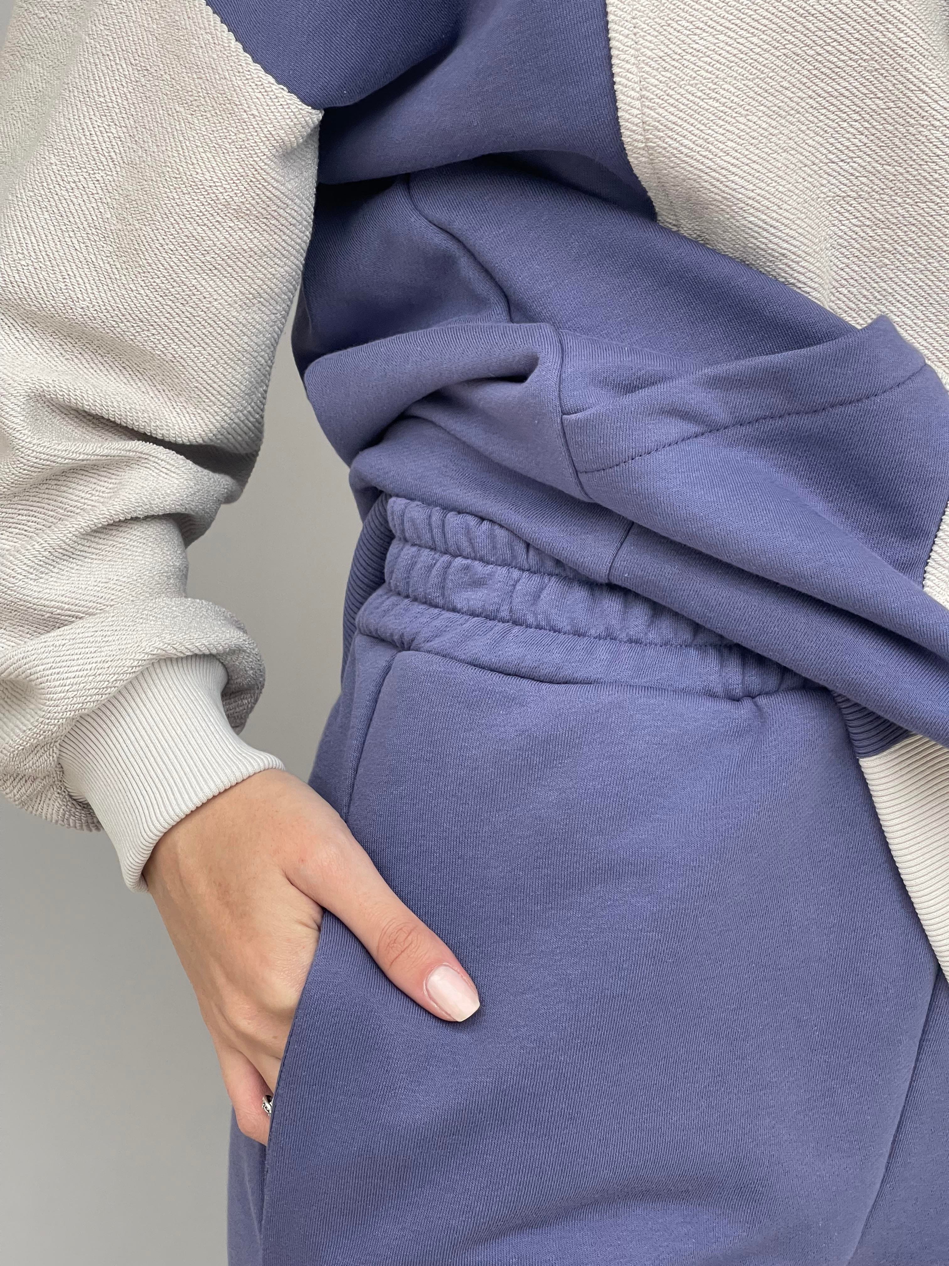 Mor Dar Paça Cepli Örme Pantolon