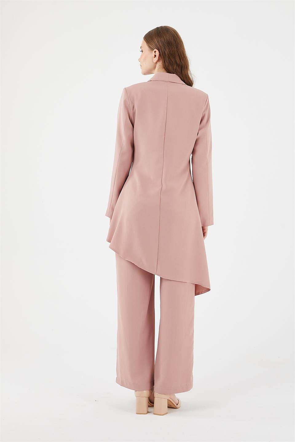 PEMBE KEMER DETAYLI CEKET PANTOLON TAKIM