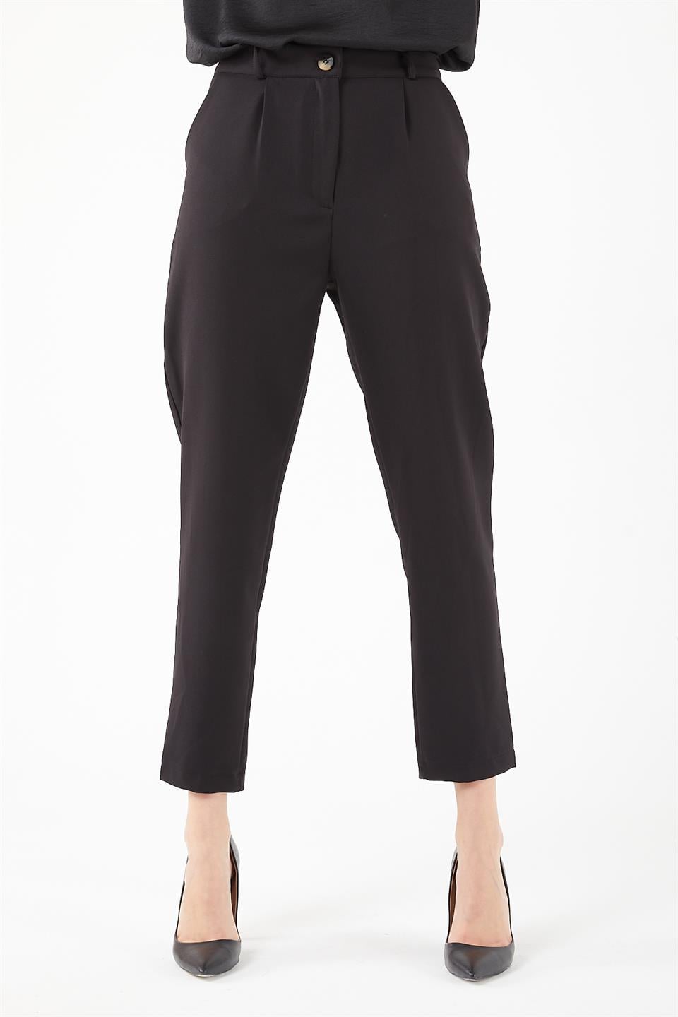 SİYAH DOUBLE  DAR PAÇA PANTOLON