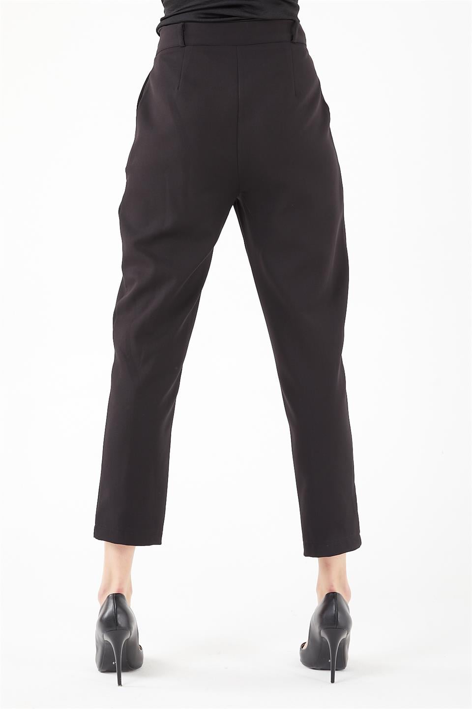 SİYAH DOUBLE  DAR PAÇA PANTOLON