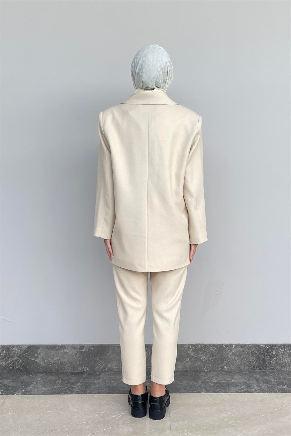 Taş Oversize Fleto Cepli Ceket