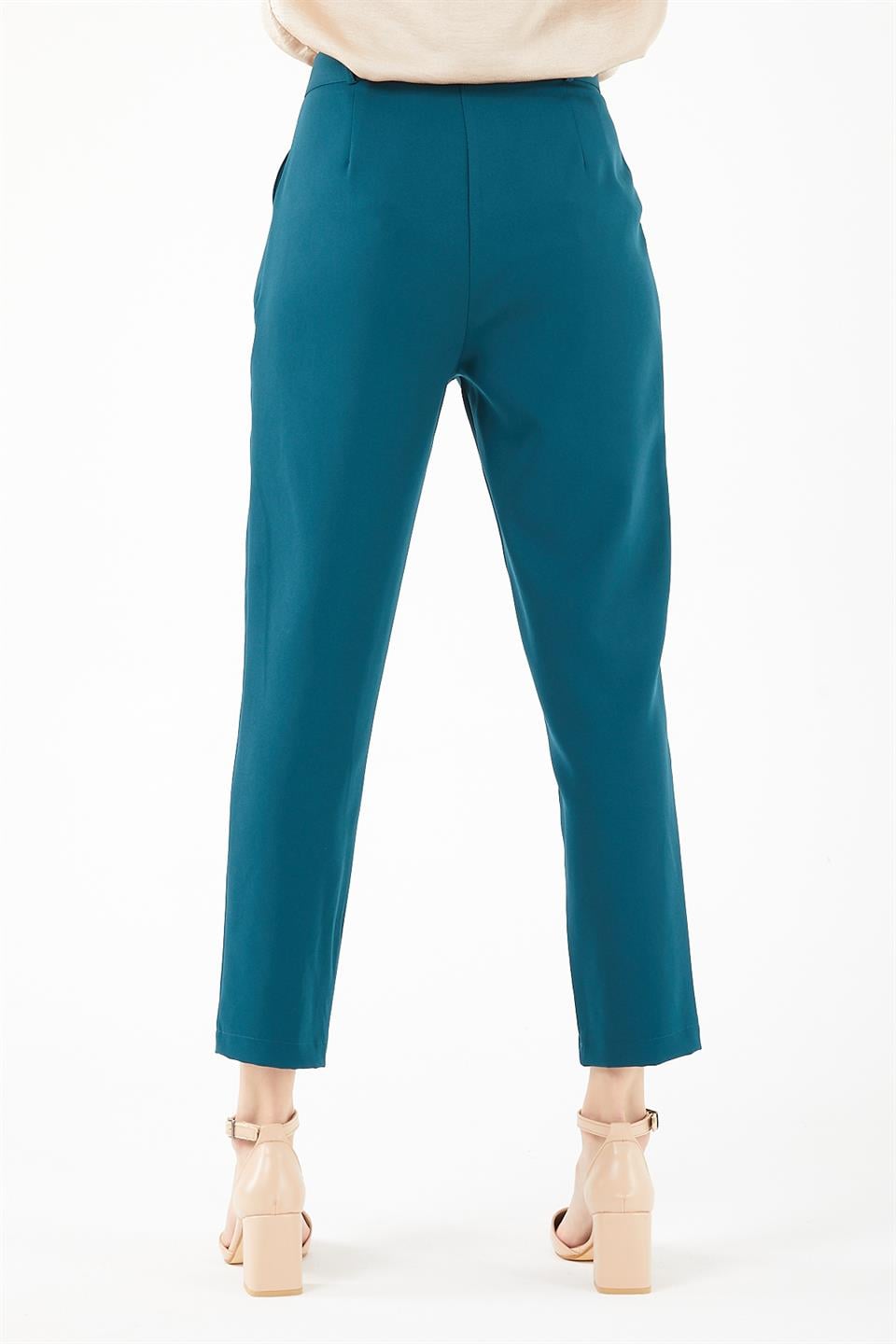 ZÜMRÜT YEŞİLİ DOUBLE  DAR PAÇA PANTOLON