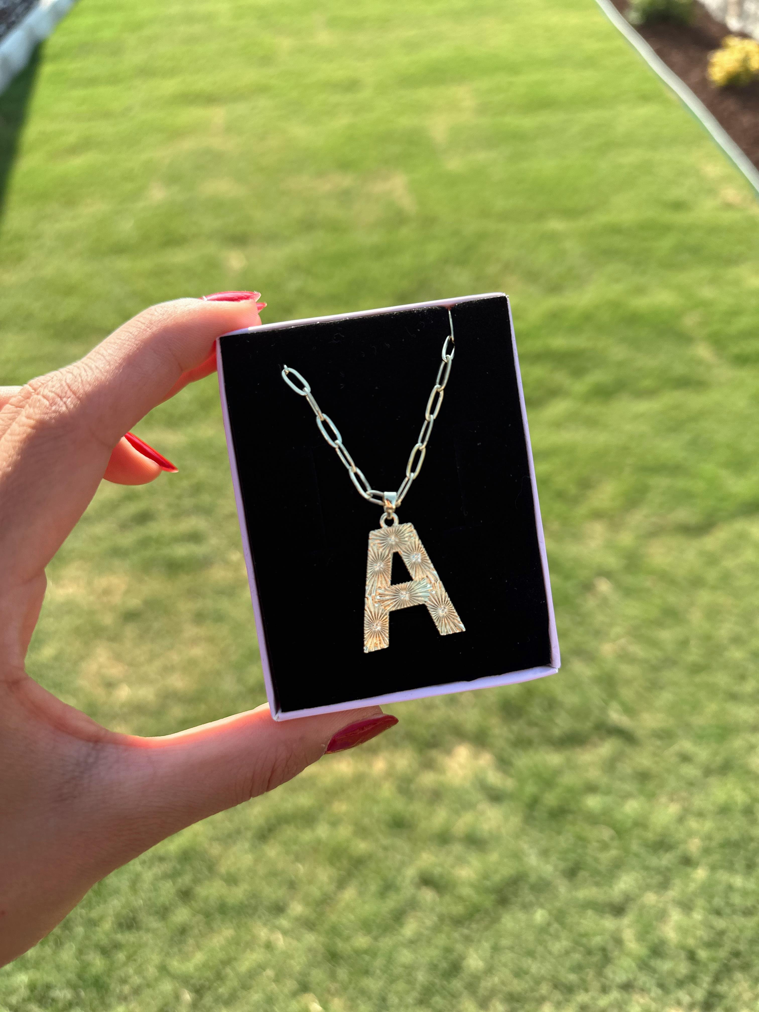 A Çelik Gold Harf Kolye 