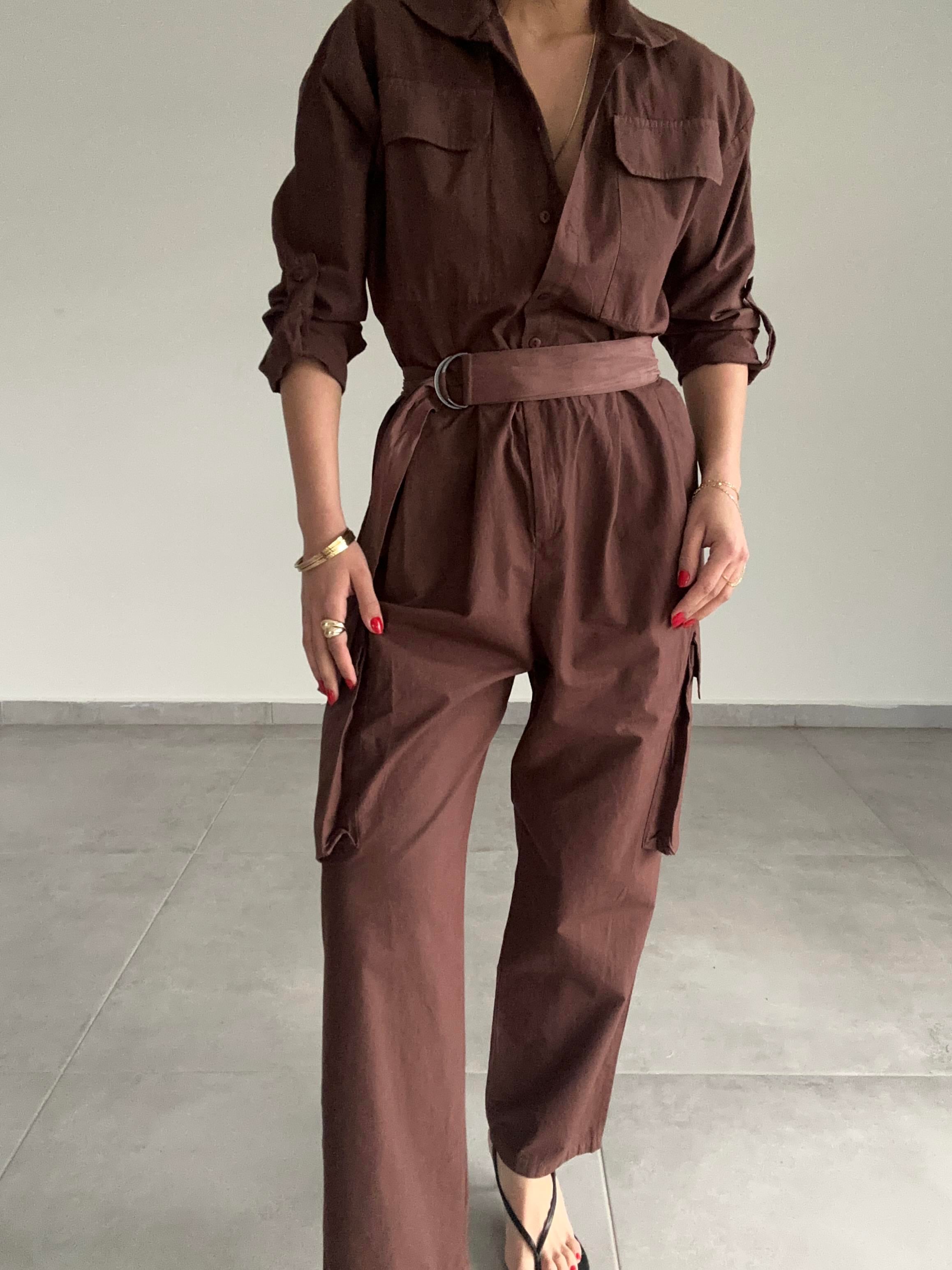 Acı Kahve Kargo Cepli Tulum