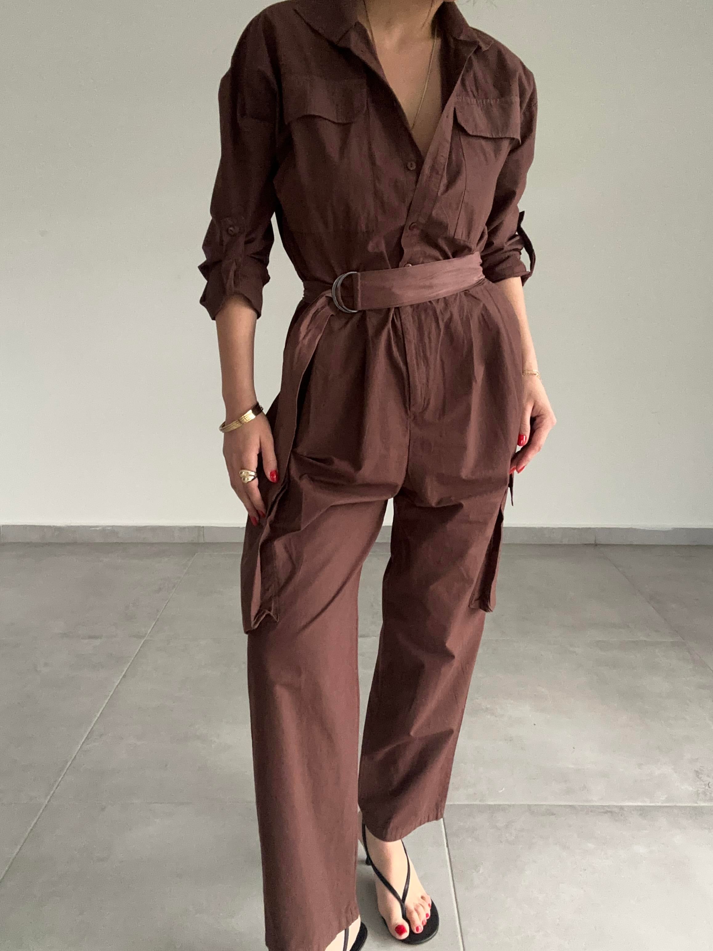 Acı Kahve Kargo Cepli Tulum