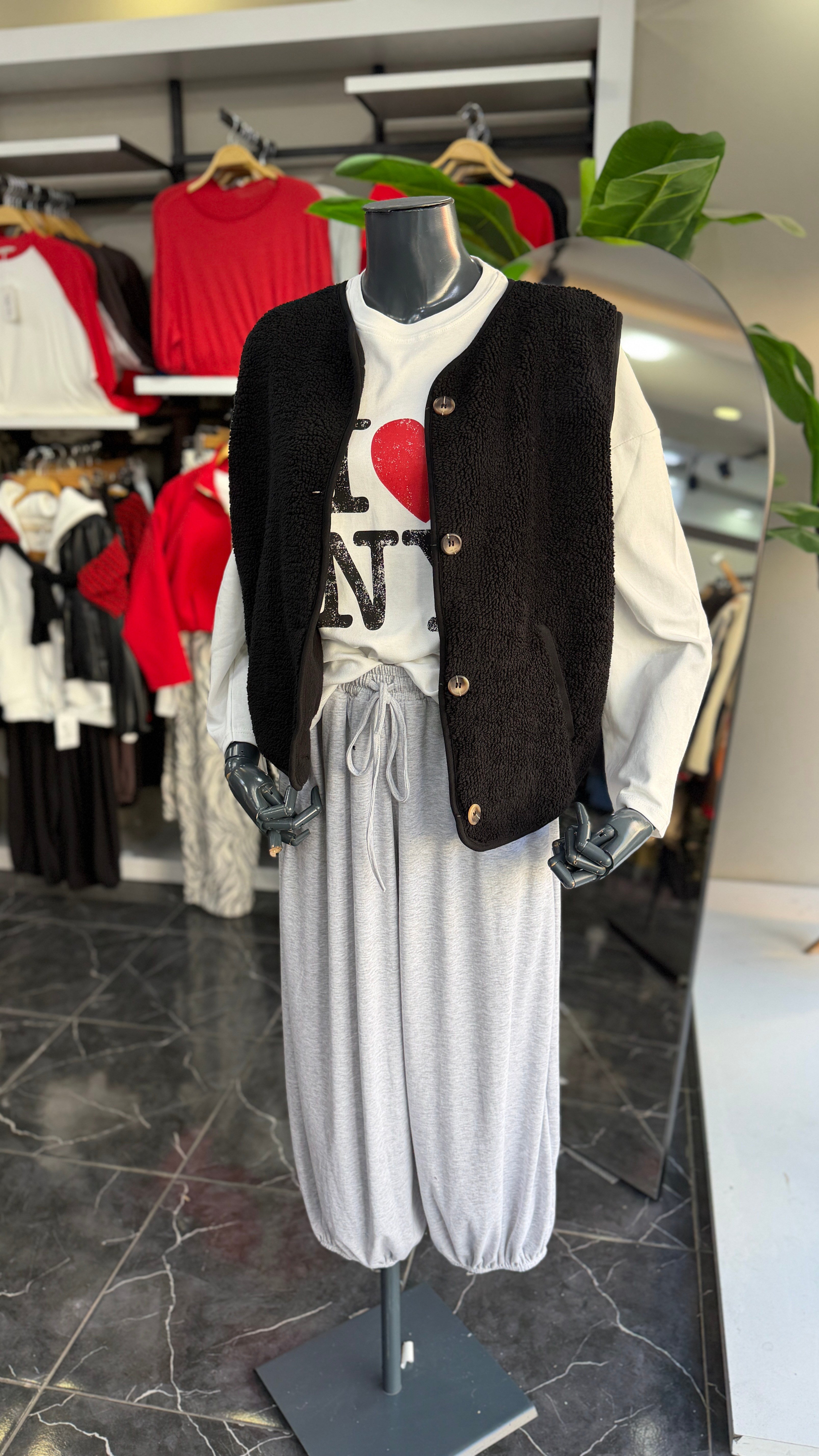 Açık Ekru Baskılı Sweatshirt