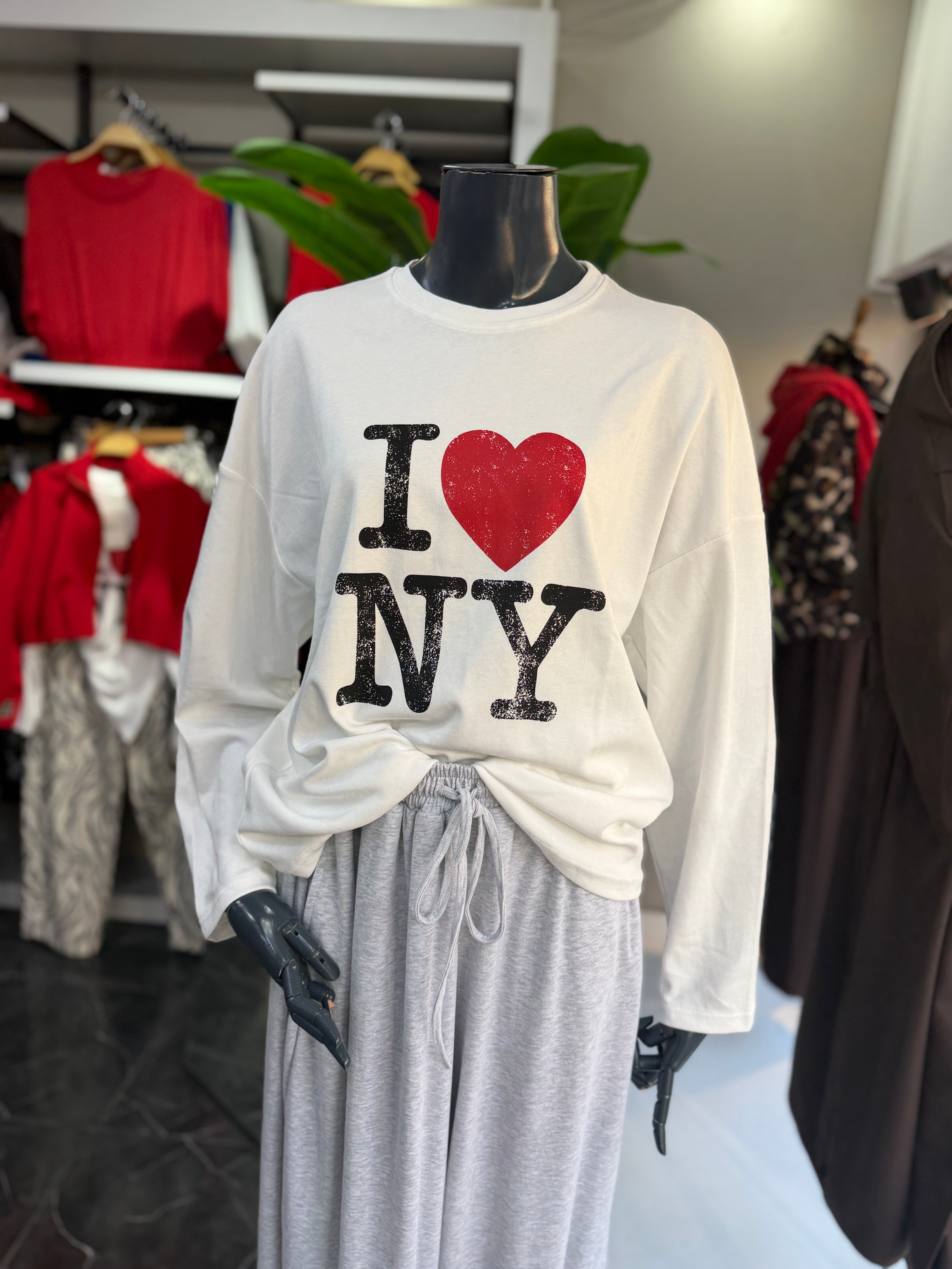 Açık Ekru Baskılı Sweatshirt