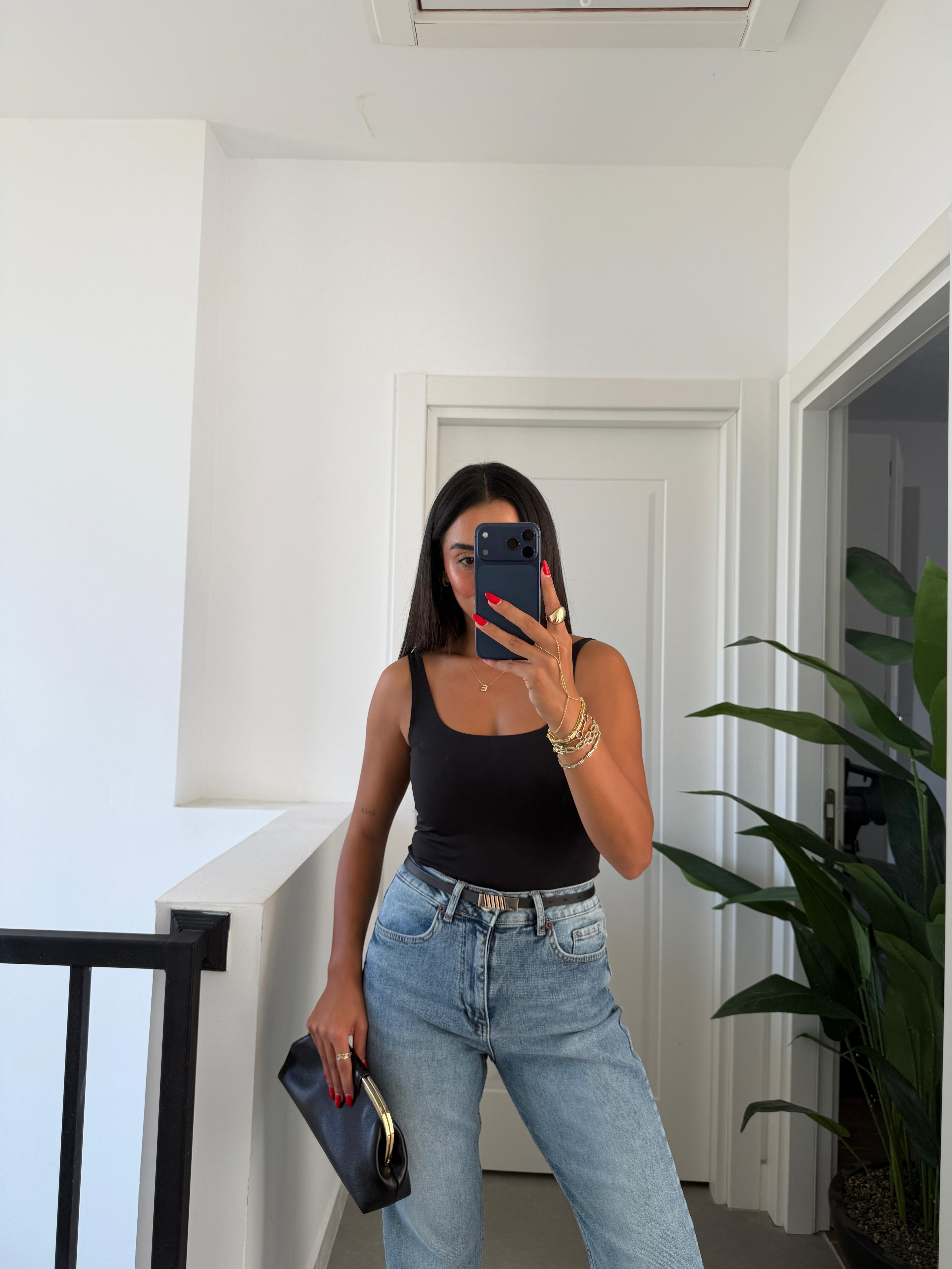 Açık Mavi Boyfit Kesik Paça Jean