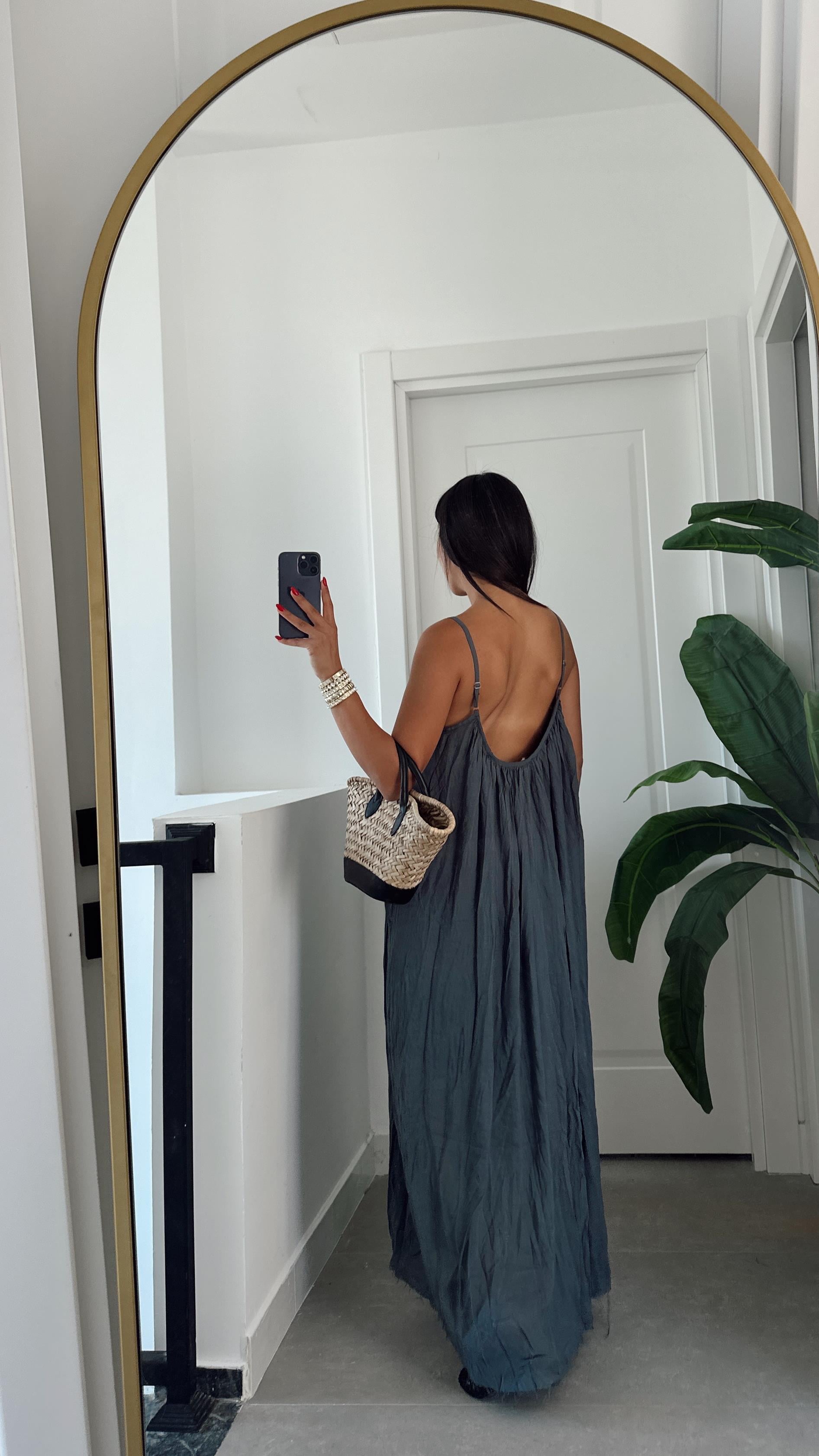 Antrasit Askılı Elbise