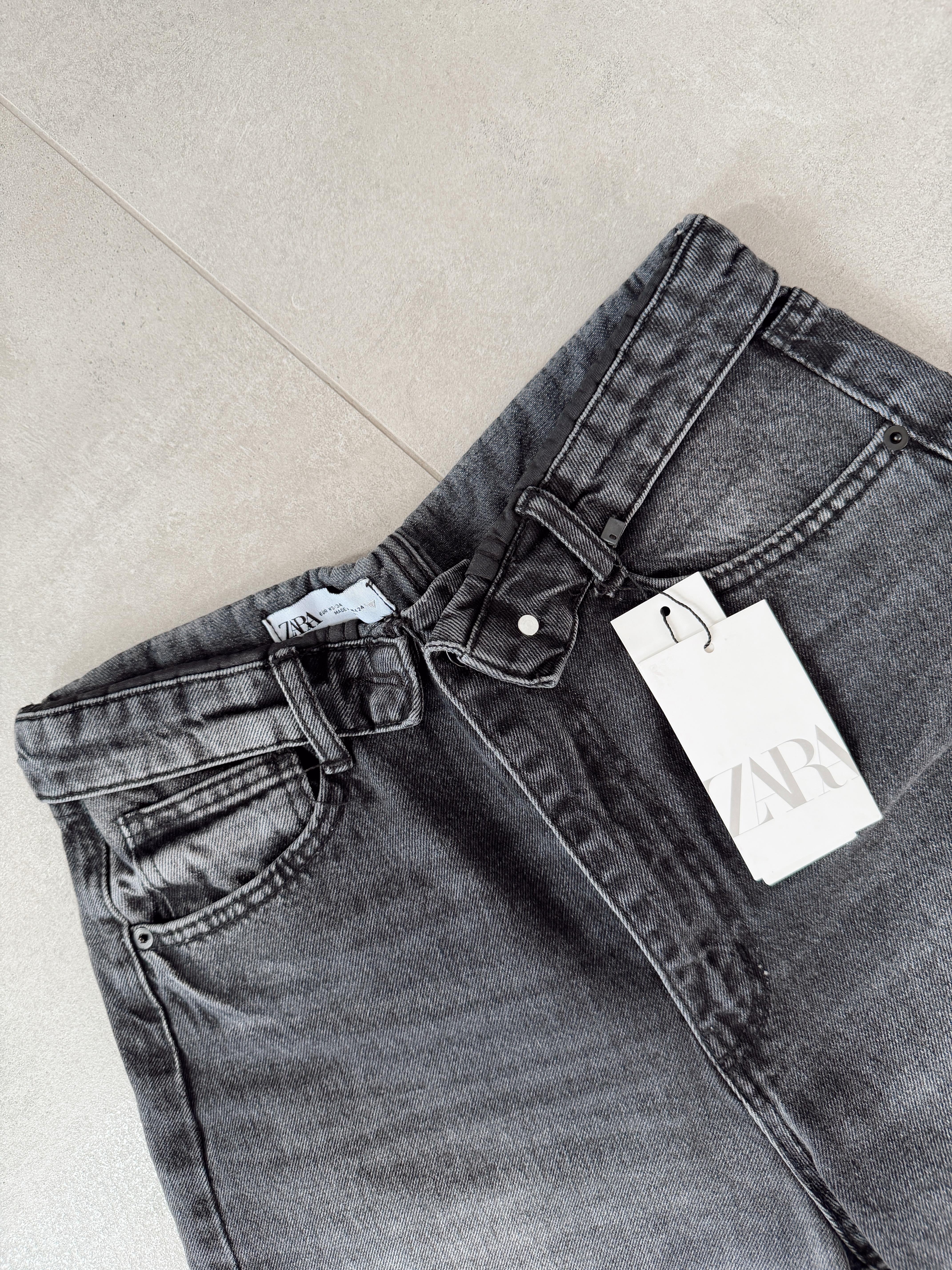 Antrasit Bel Detaylı Wideleg Jean