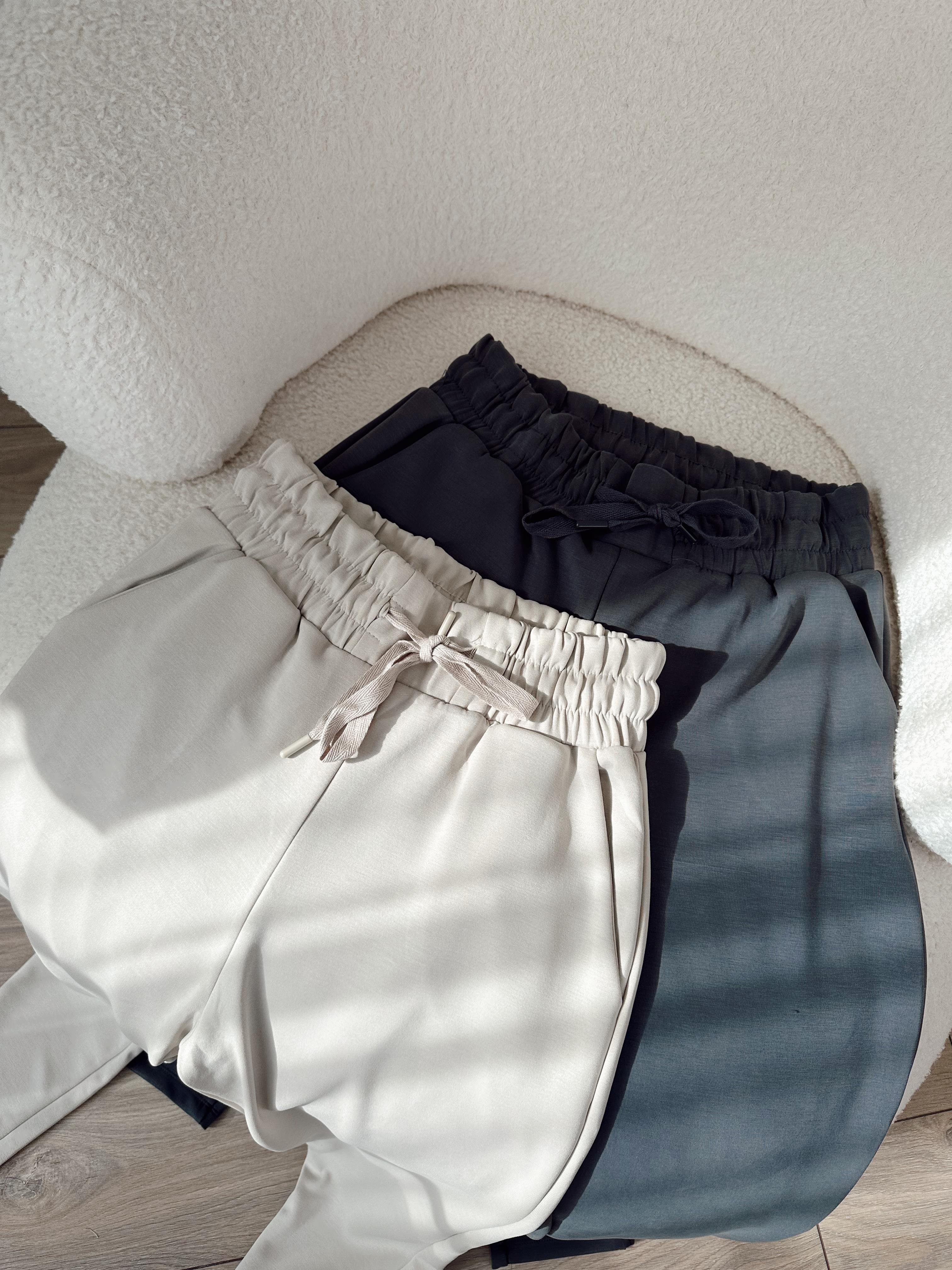 Antrasit Beli Lastikli Eşofman