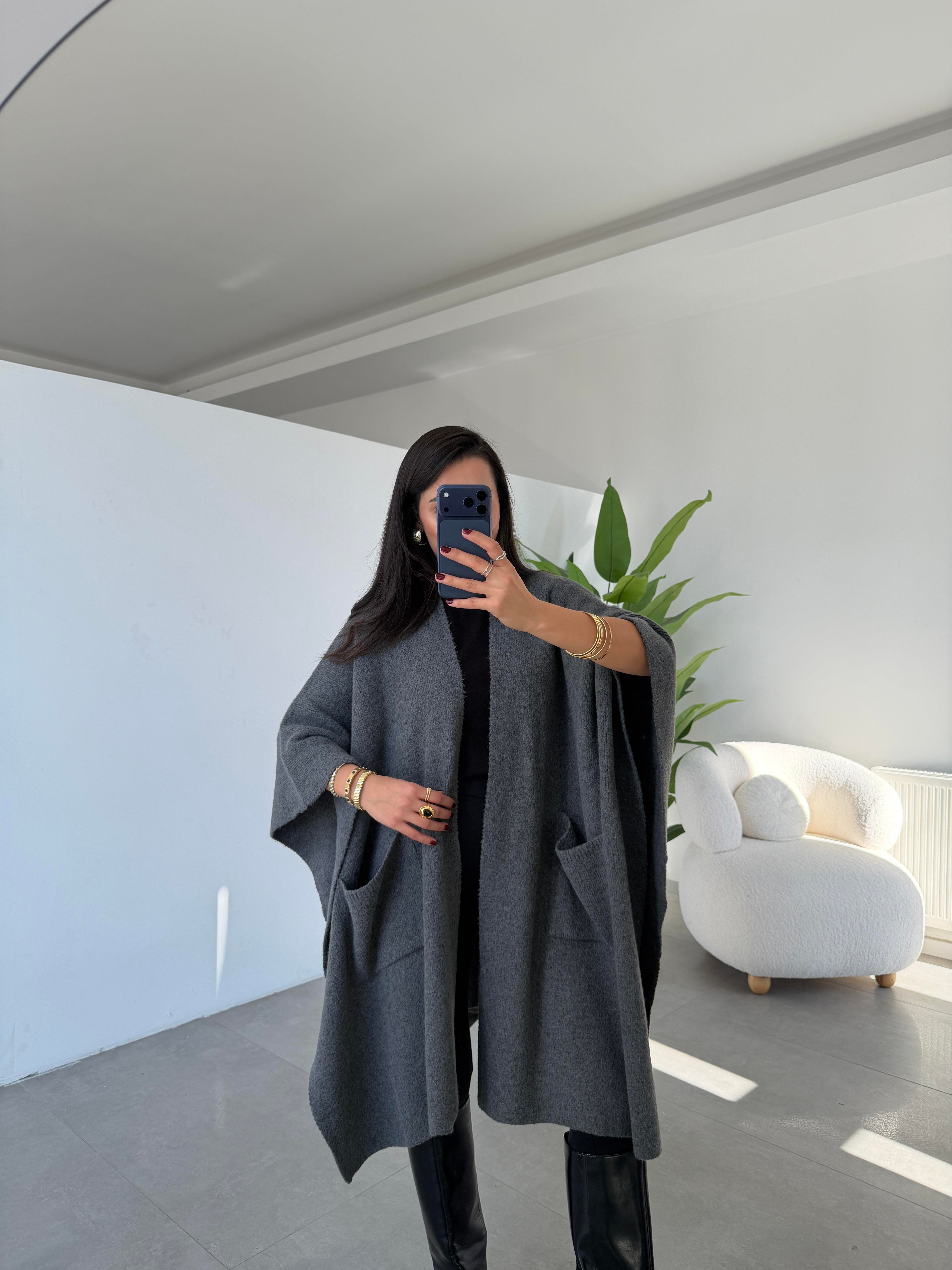 Antrasit Cepli Triko Panço