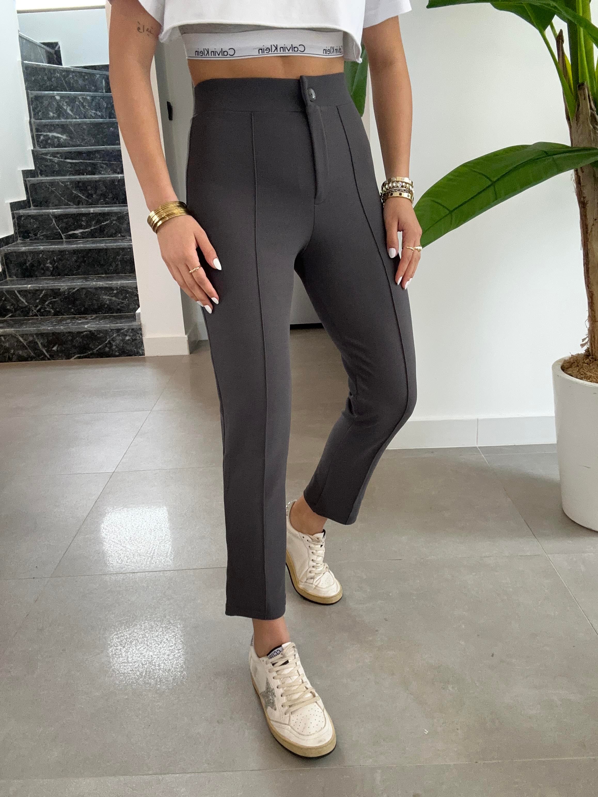 Antrasit Çimalı Dar Paça Pantolon