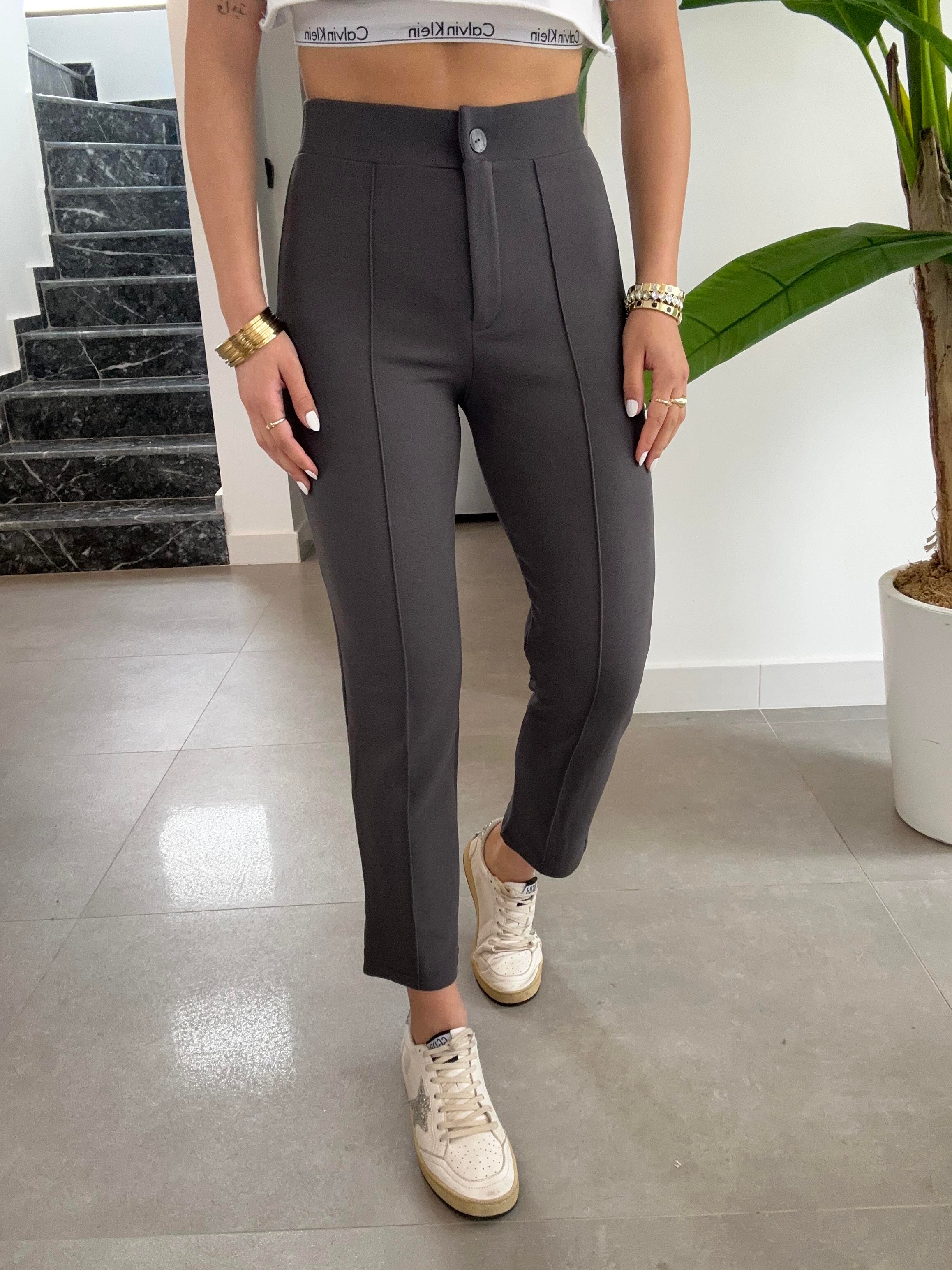 Antrasit Çimalı Dar Paça Pantolon