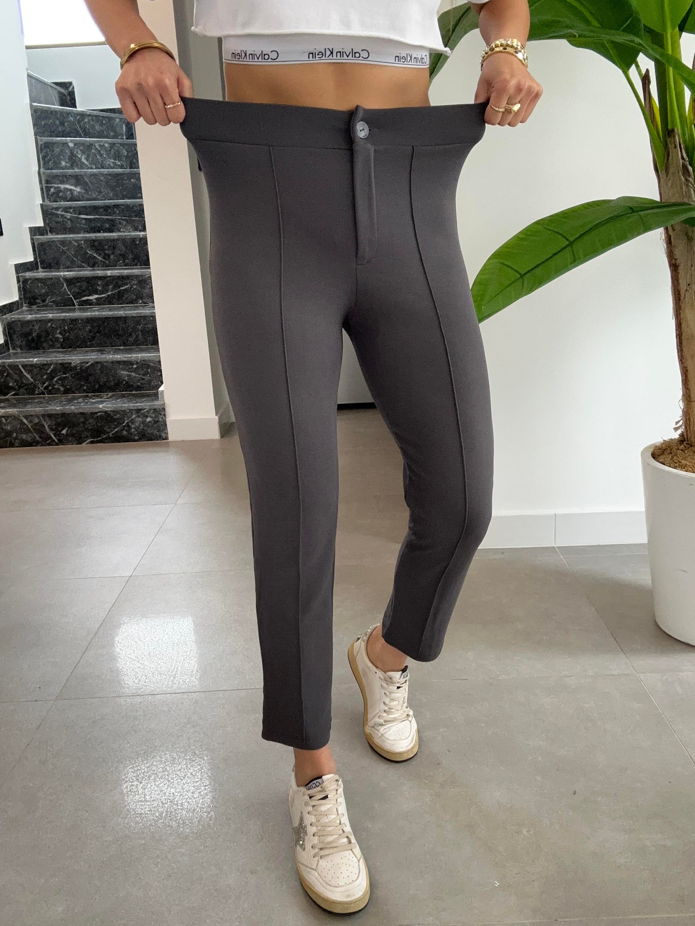 Antrasit Çimalı Dar Paça Pantolon