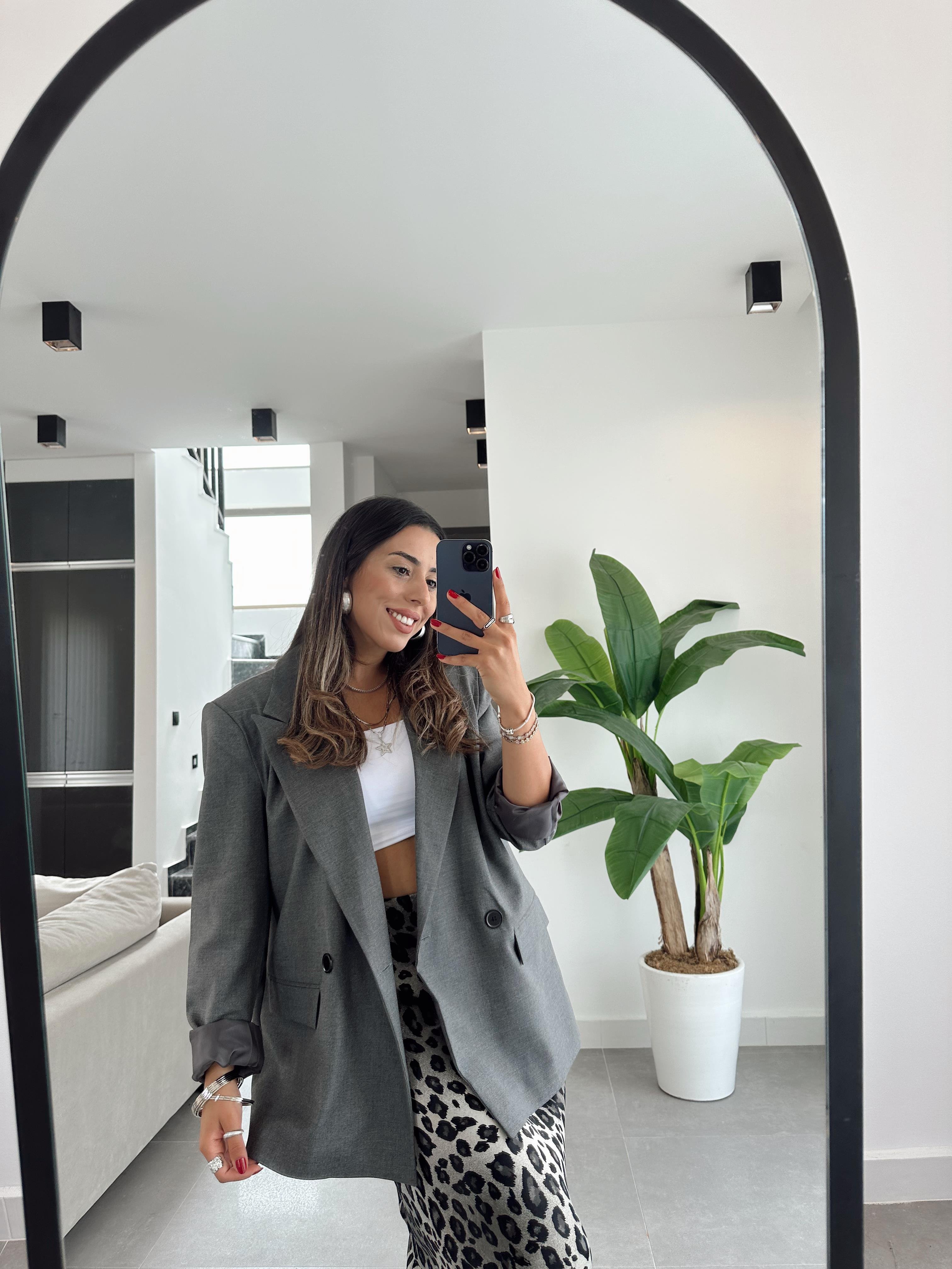 Antrasit Kruvaze Blazer