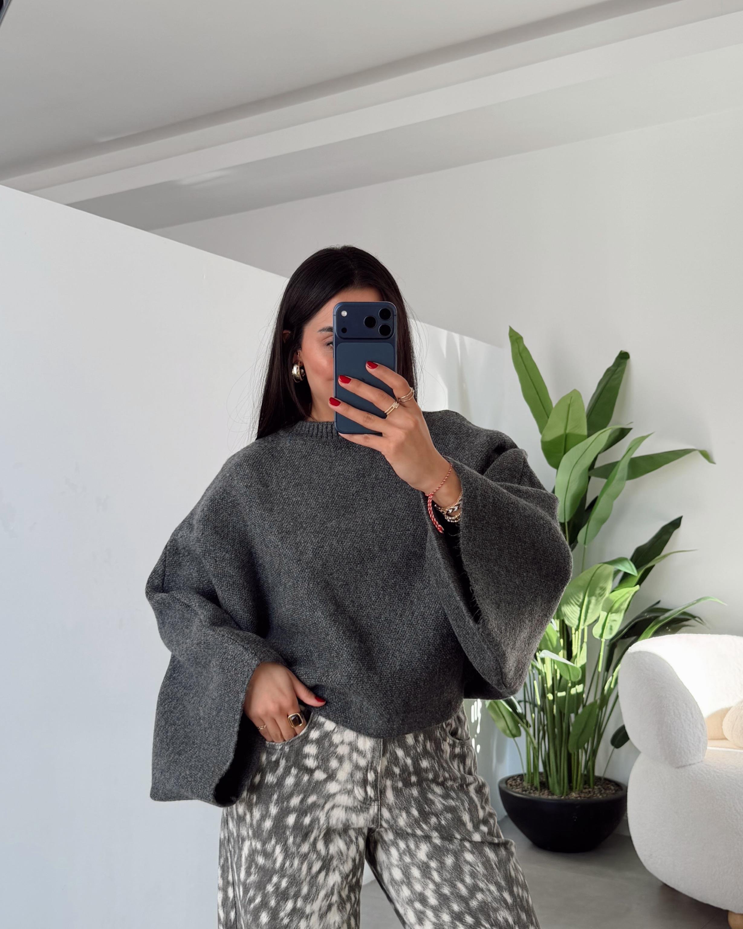 Antrasit Oversize Kazak