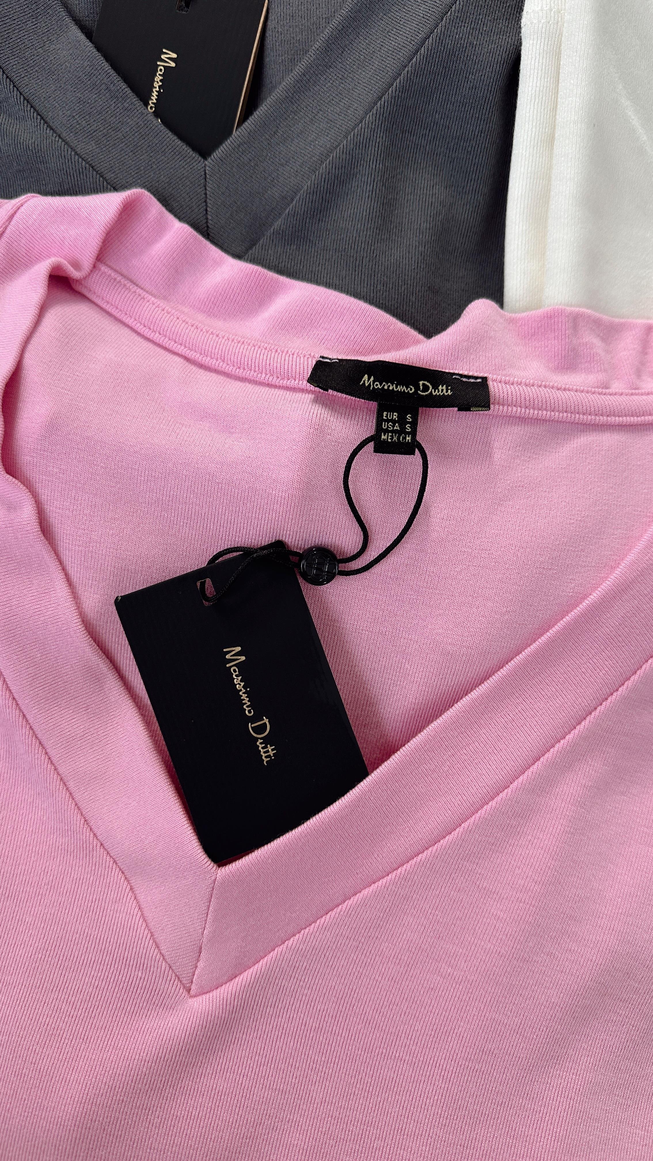 Antrasit V Yaka Basic Tişört