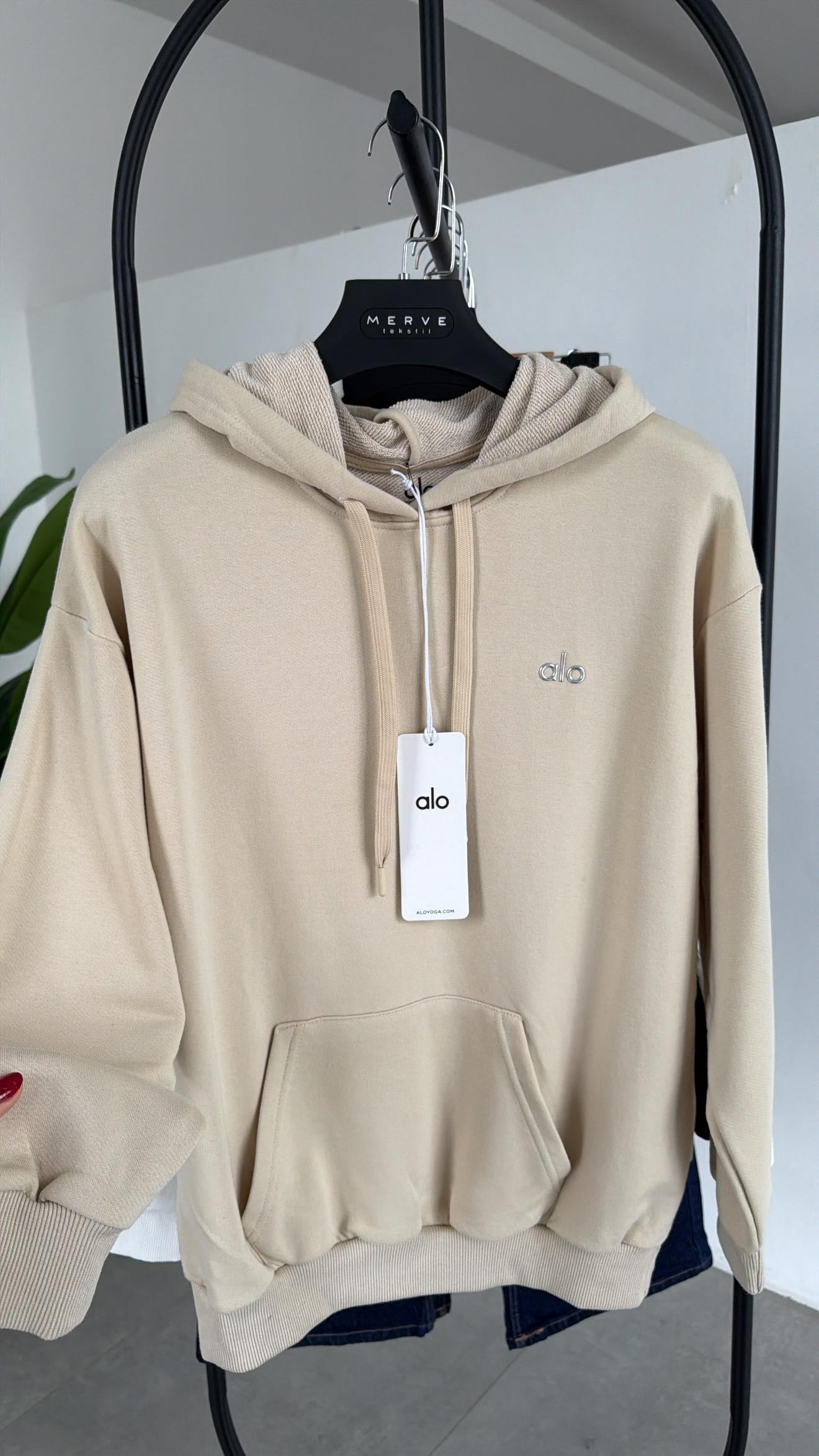 Ao Bej Kapüşonlu Sweatshirt