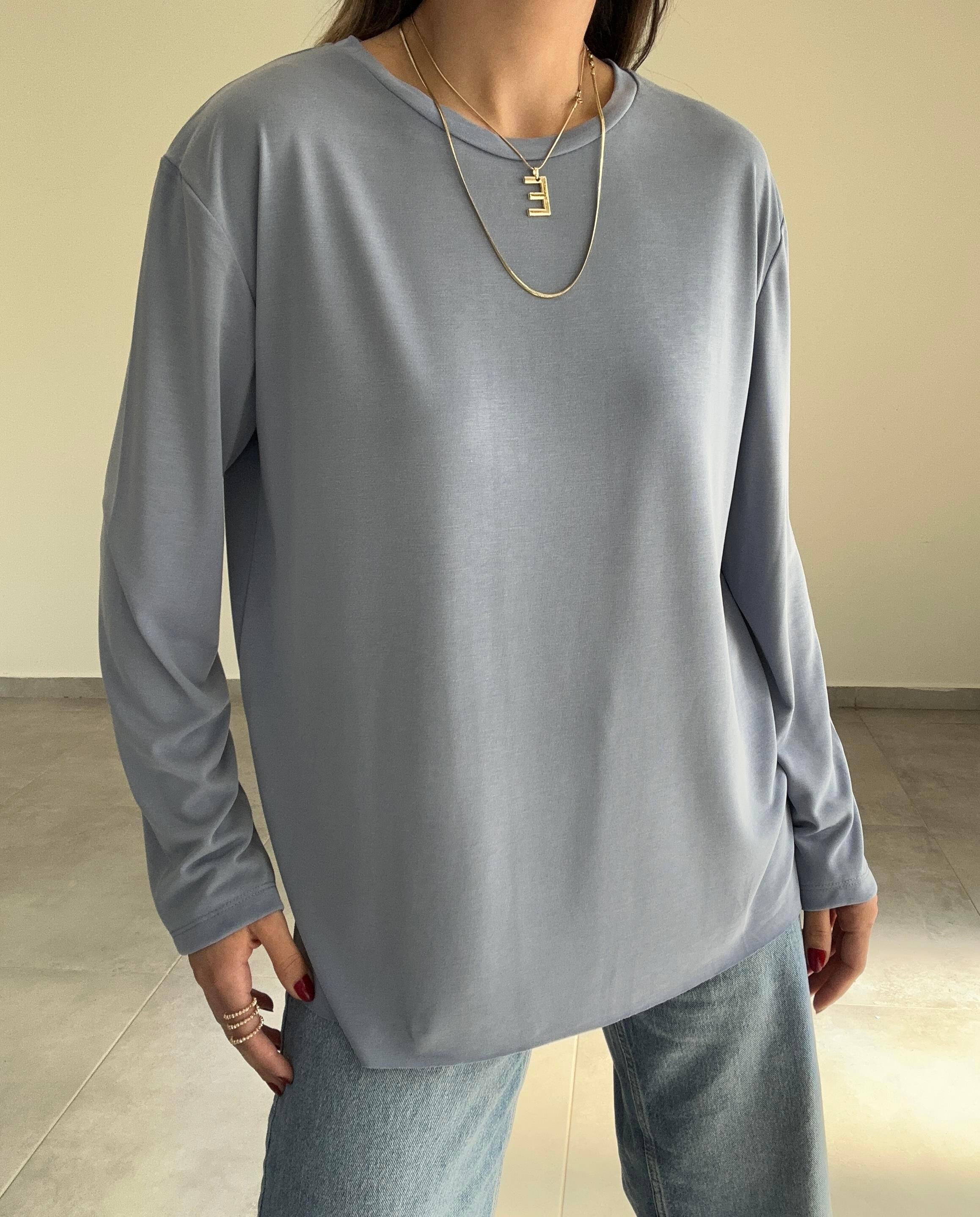 Bebe Mavi Modal Kumaş Uzun Kol Basic