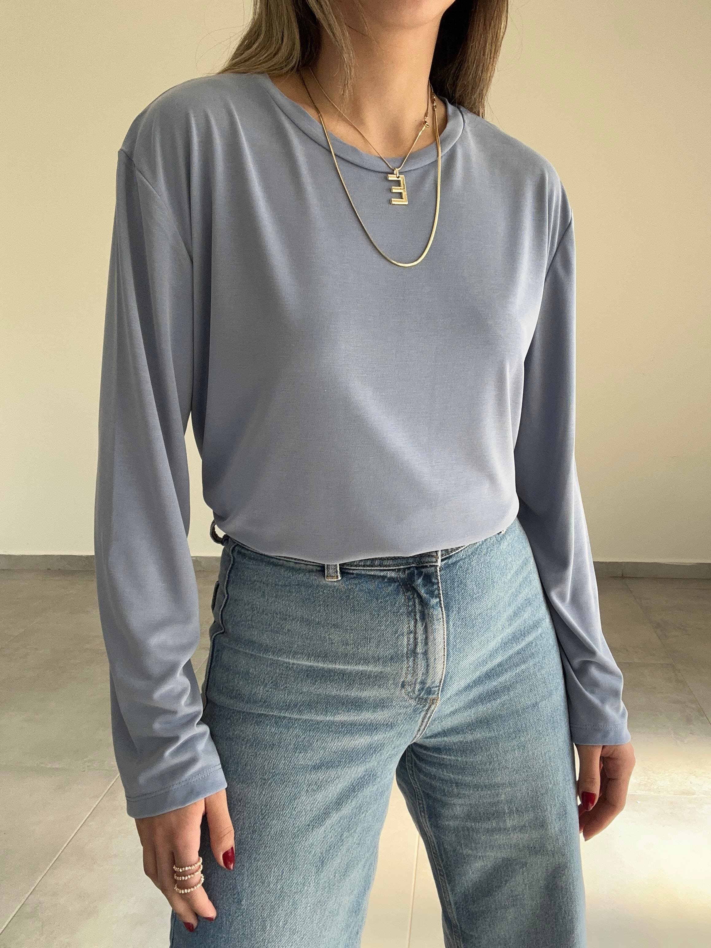 Bebe Mavi Modal Kumaş Uzun Kol Basic