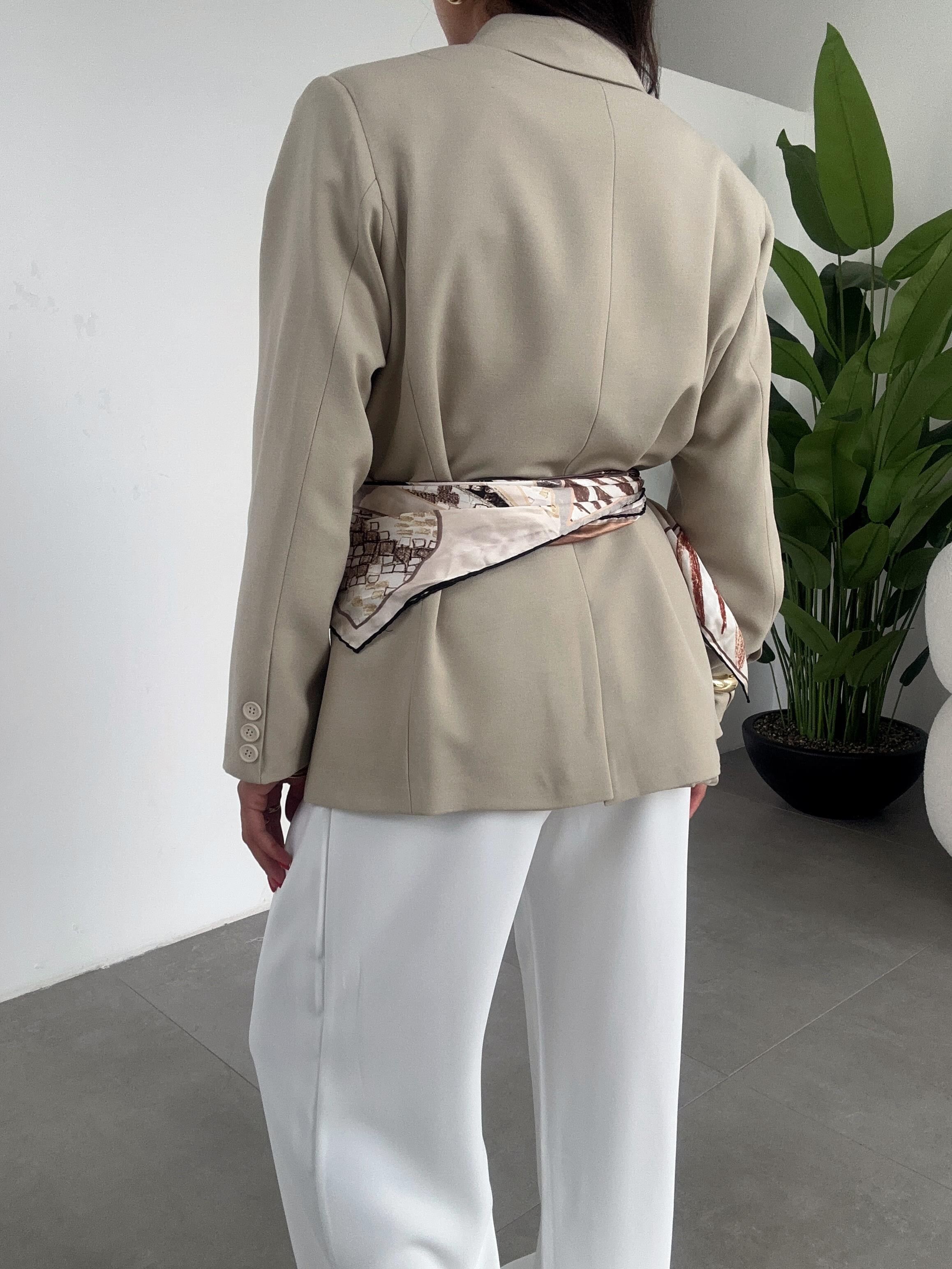 Bej Oversize Blazer Ceket