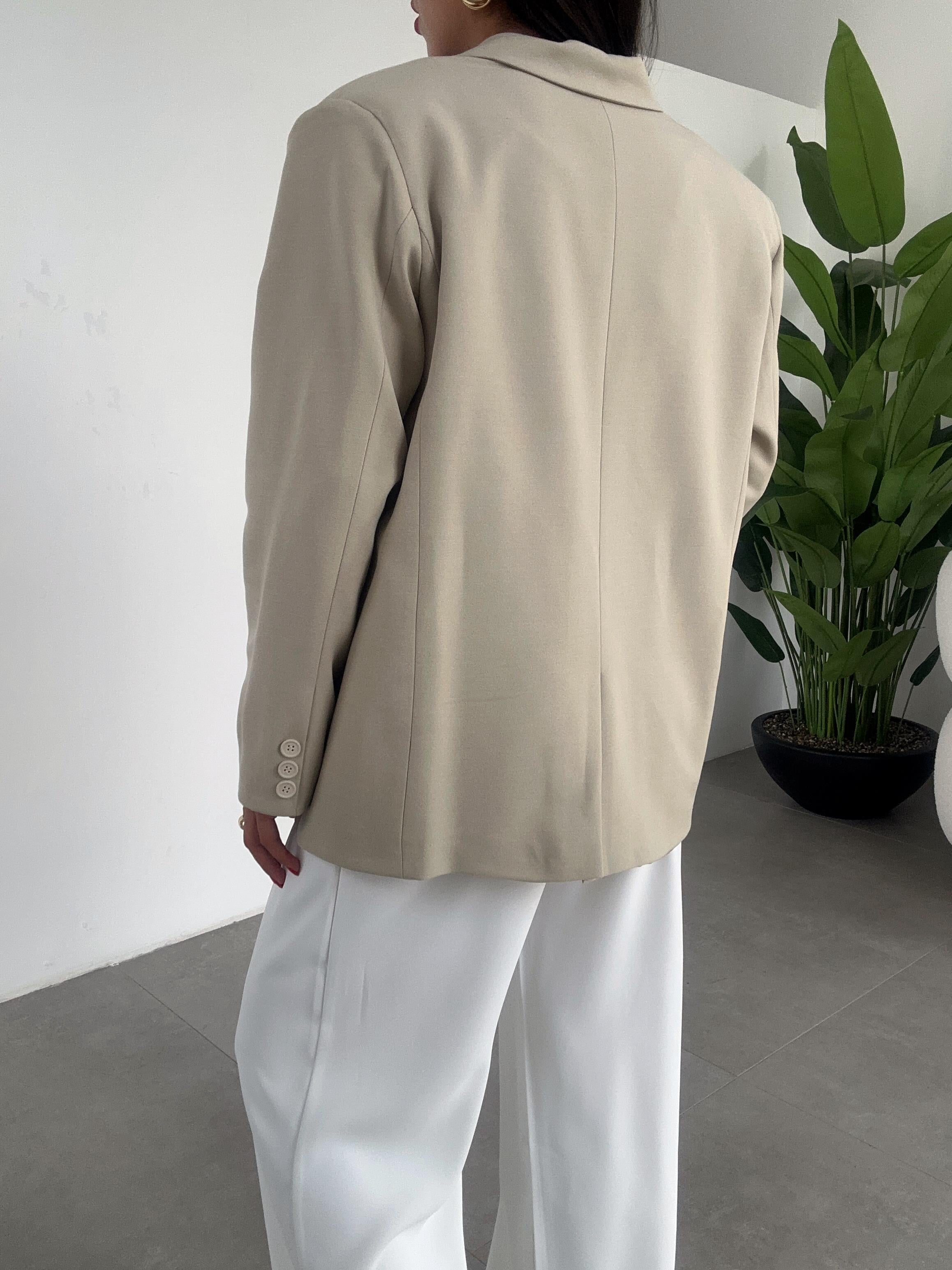 Bej Oversize Blazer Ceket