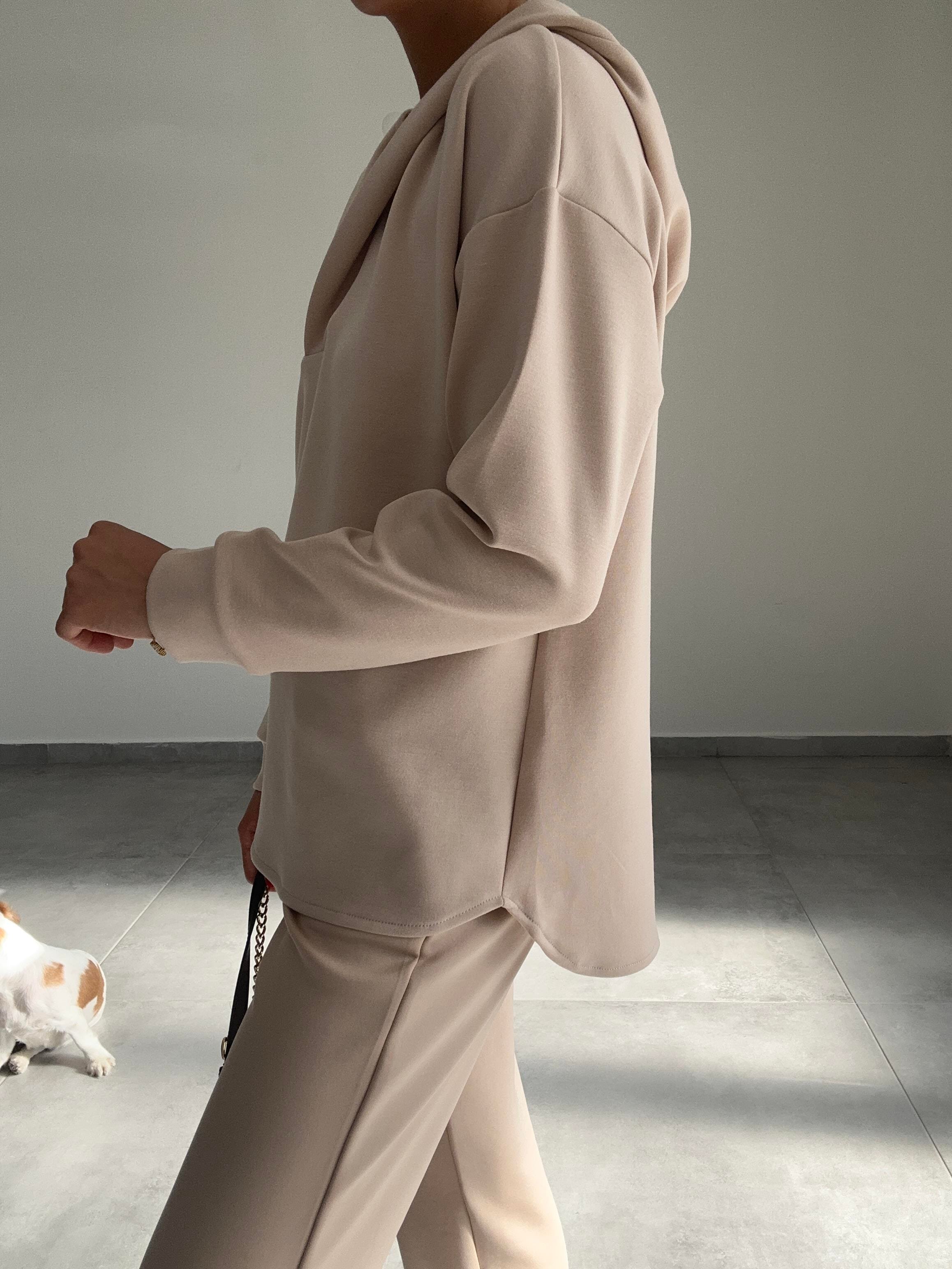 Bej Scuba Sweatshirt