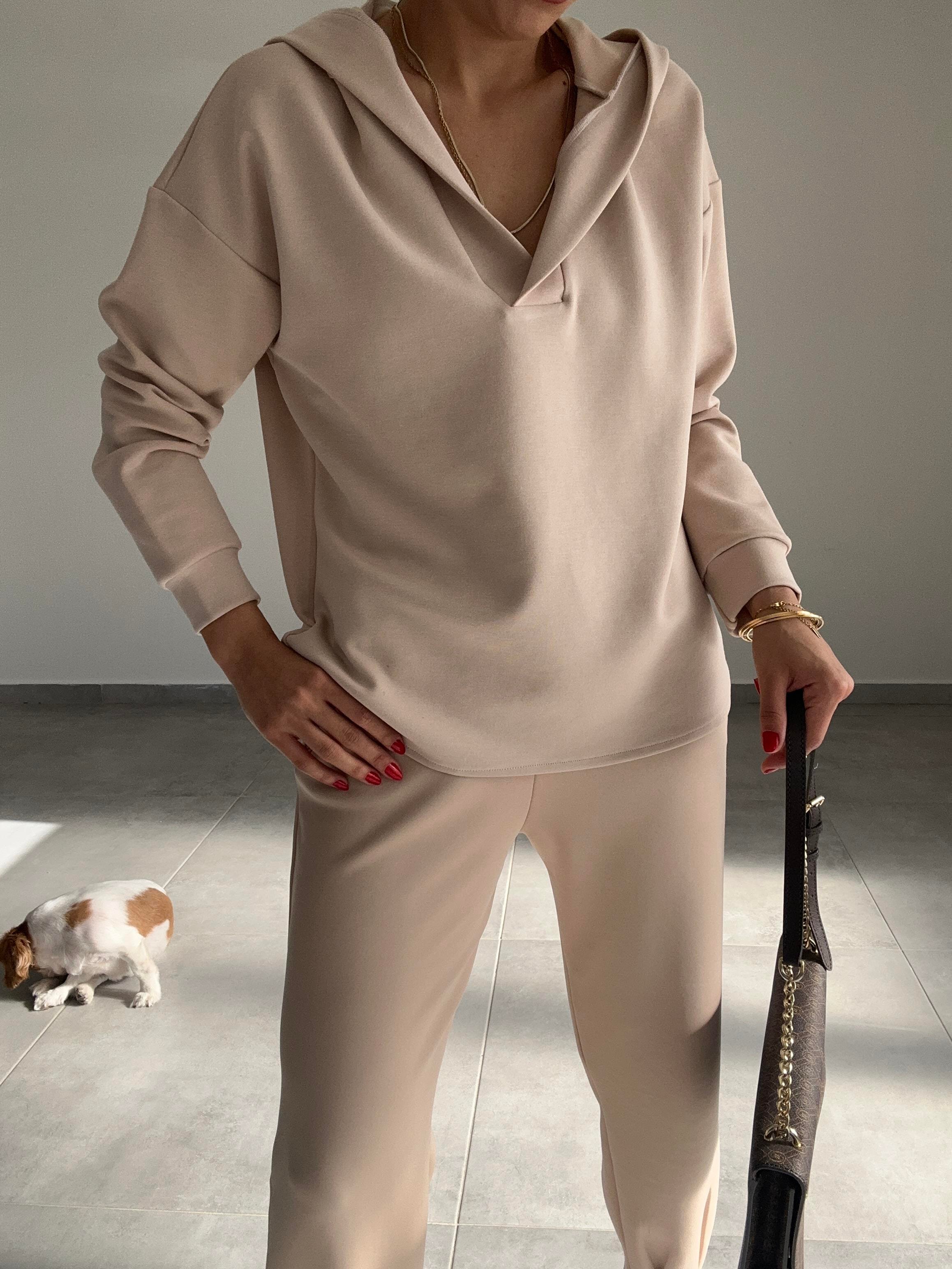 Bej Scuba Sweatshirt