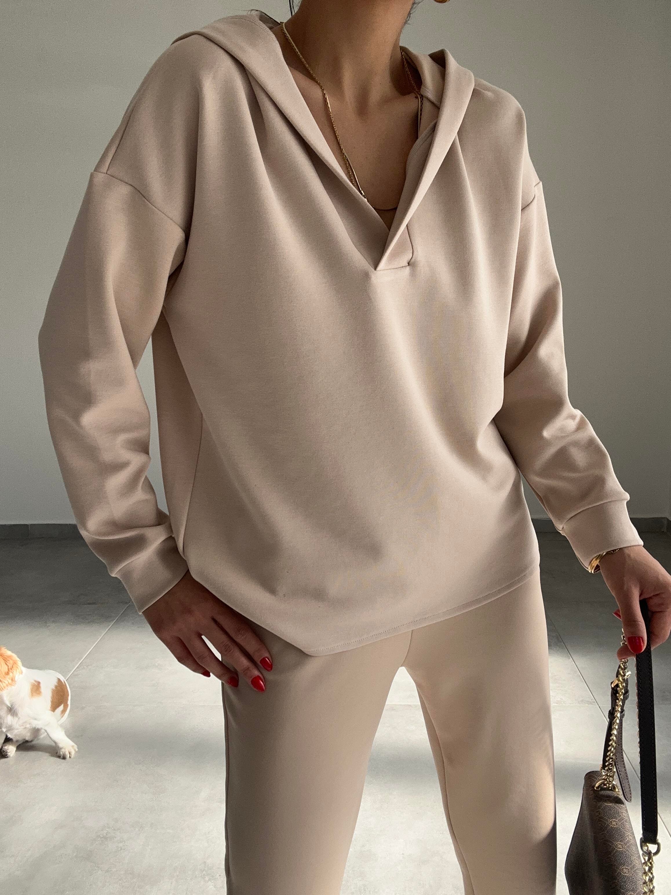 Bej Scuba Sweatshirt