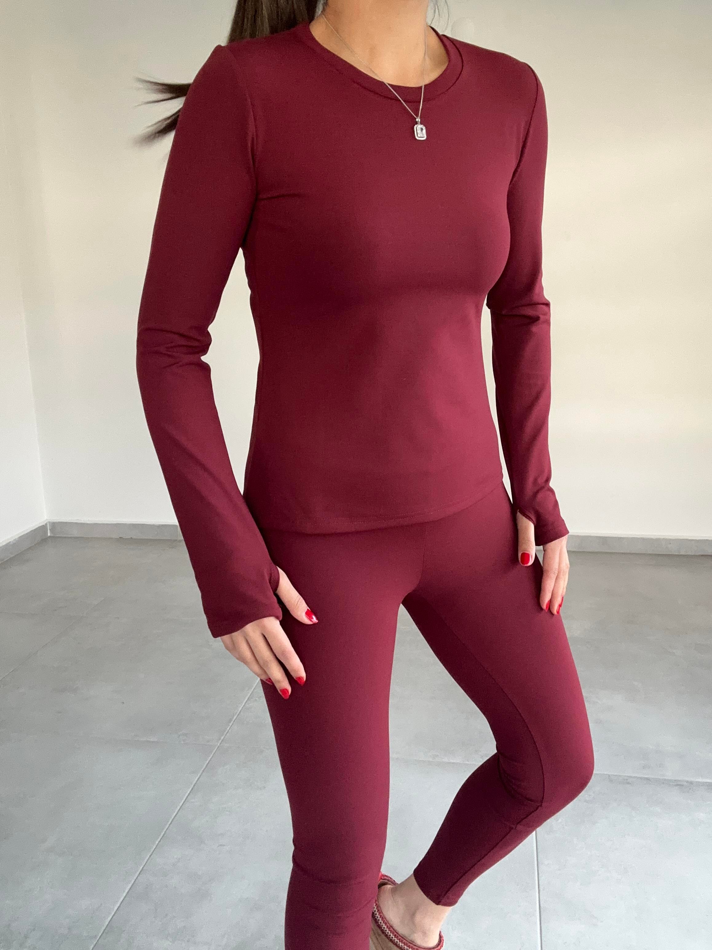 Beliza Bordo Parmak Geçirmeli Body