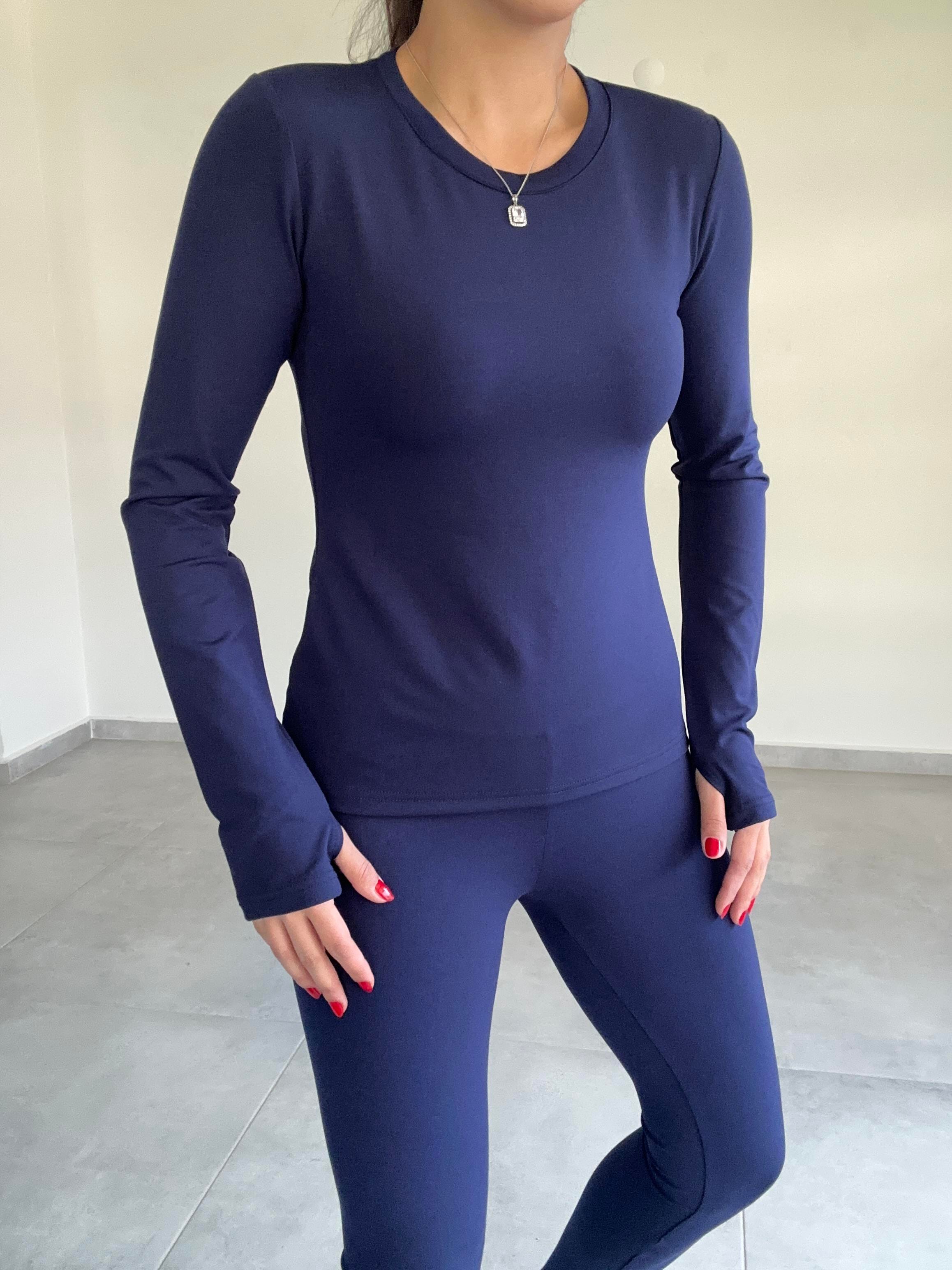 Beliza Lacivert Parmak Geçirmeli Body
